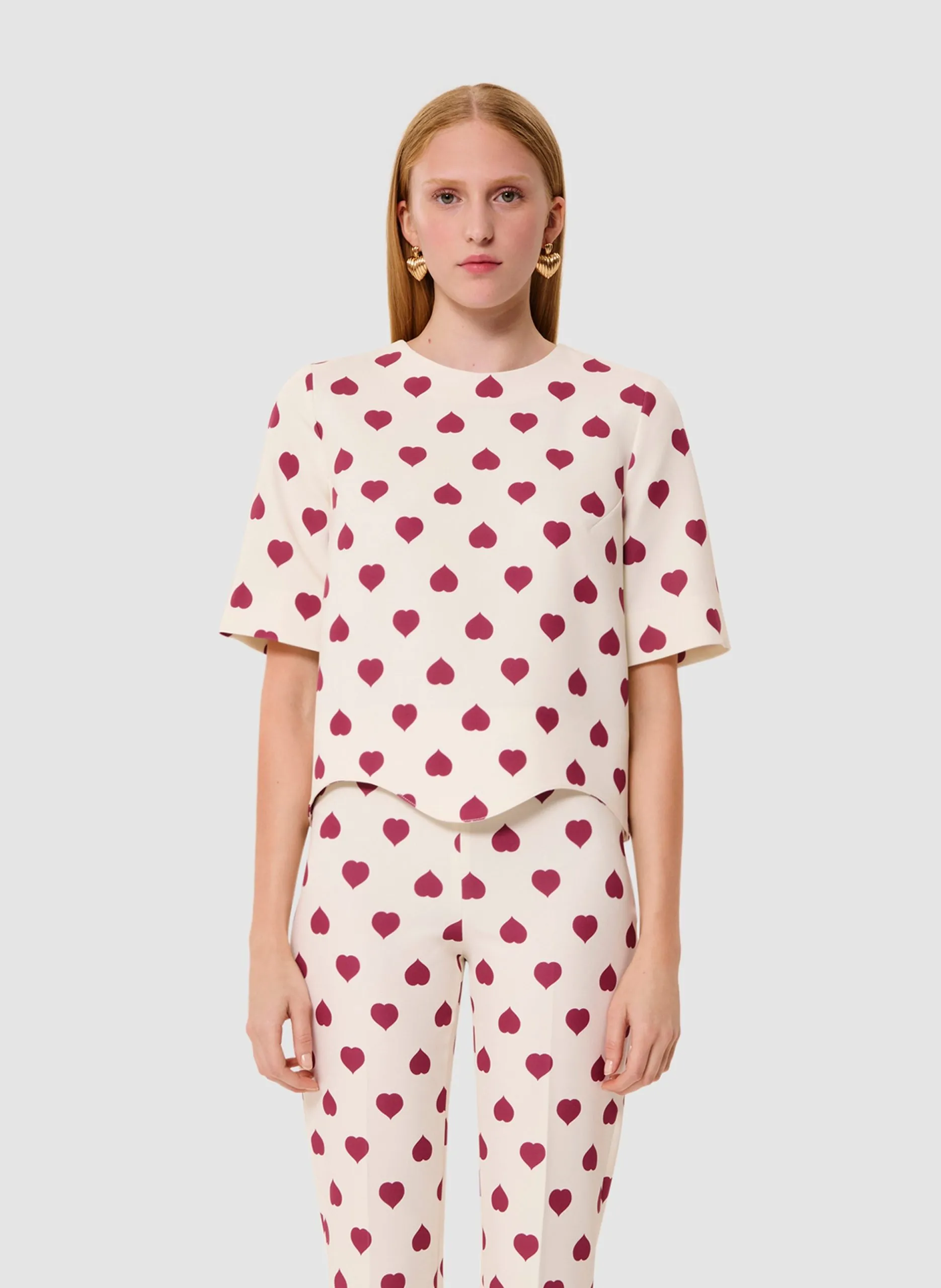 Gerade geschnittene, ärmellose Bluse aus Viskose-Mix Weiss TIAGA