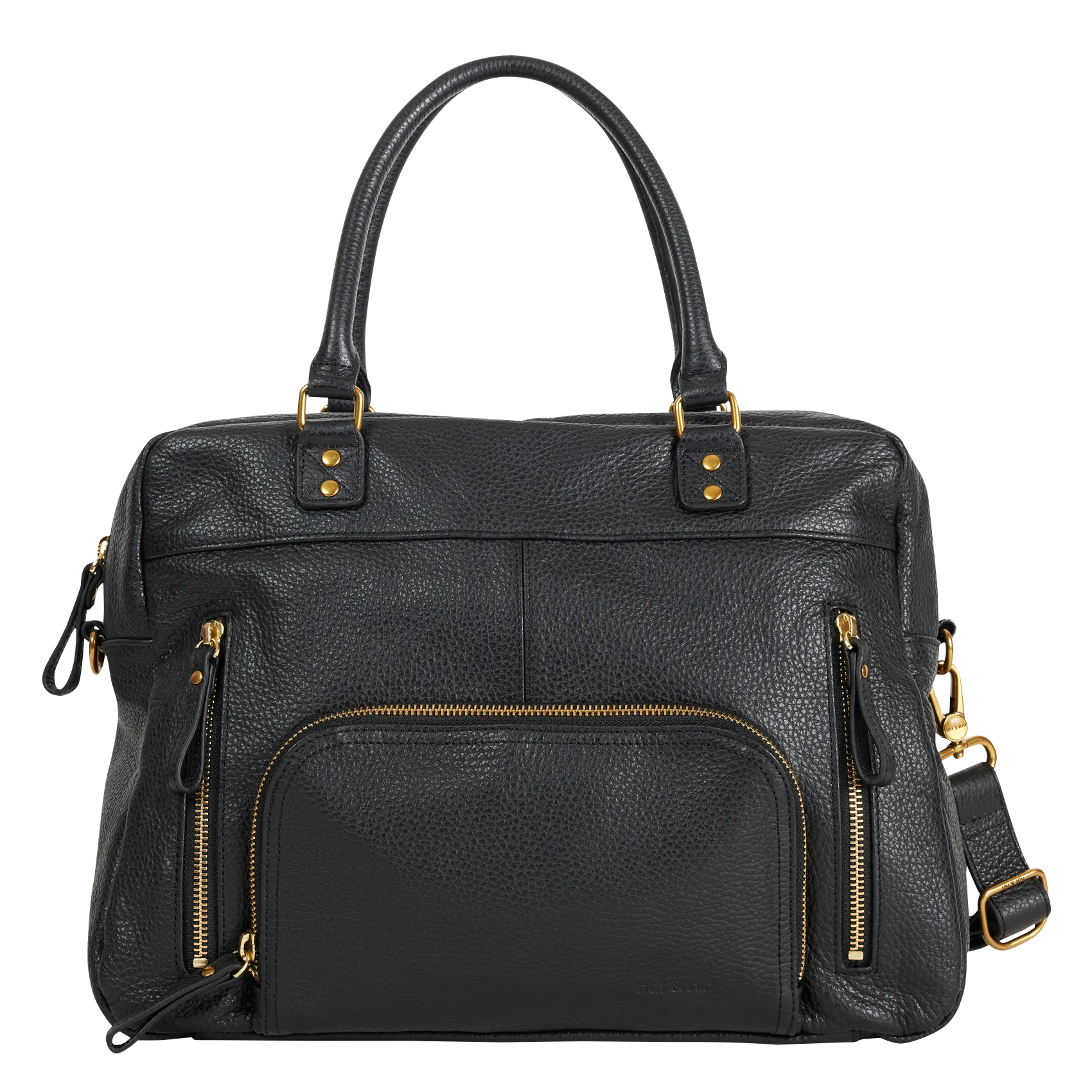 Multitaschen-Shopper aus Leder Schwarz MACY