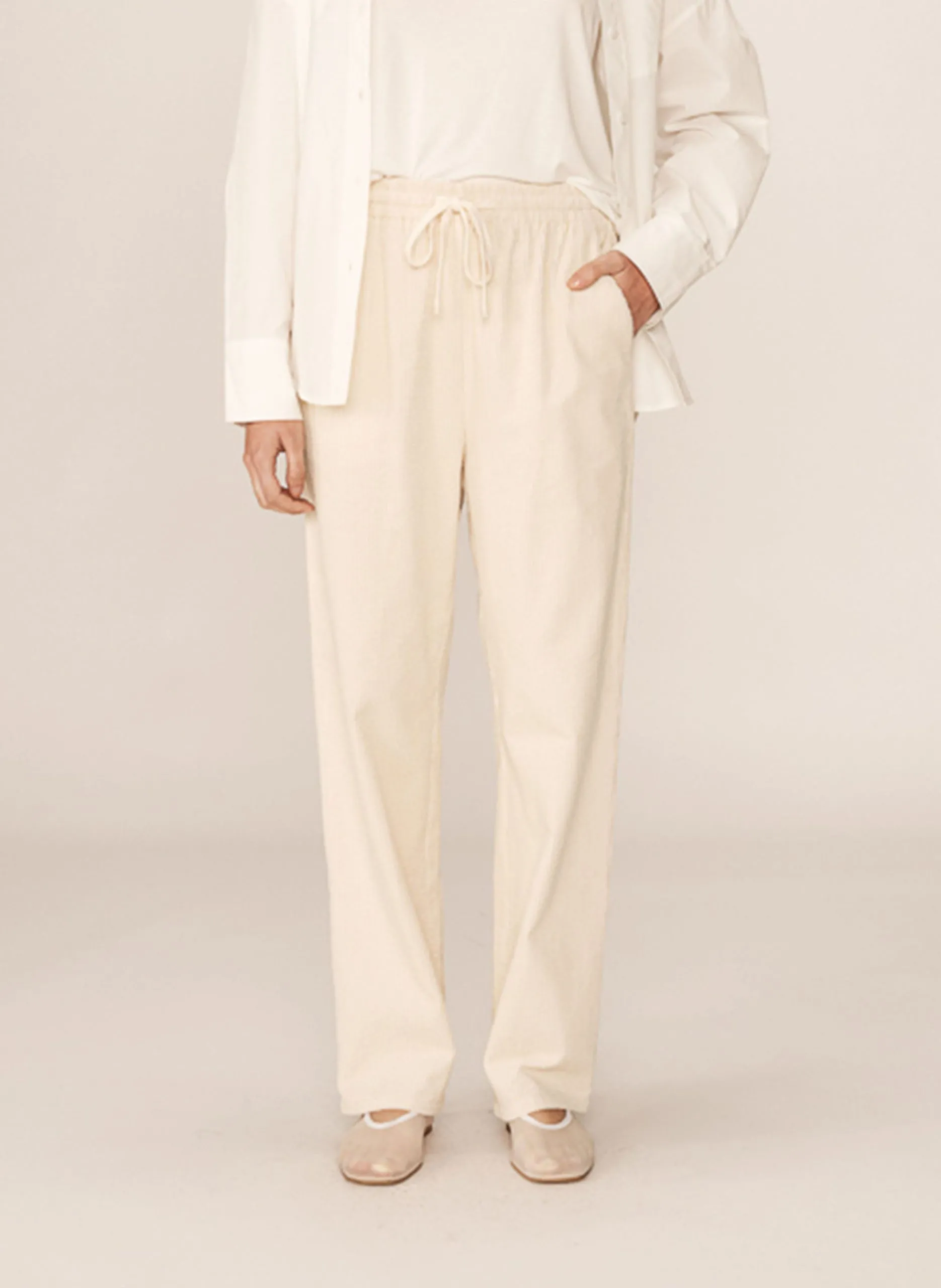 Cord-Hose - gerade geschnitten Weiss PAUL