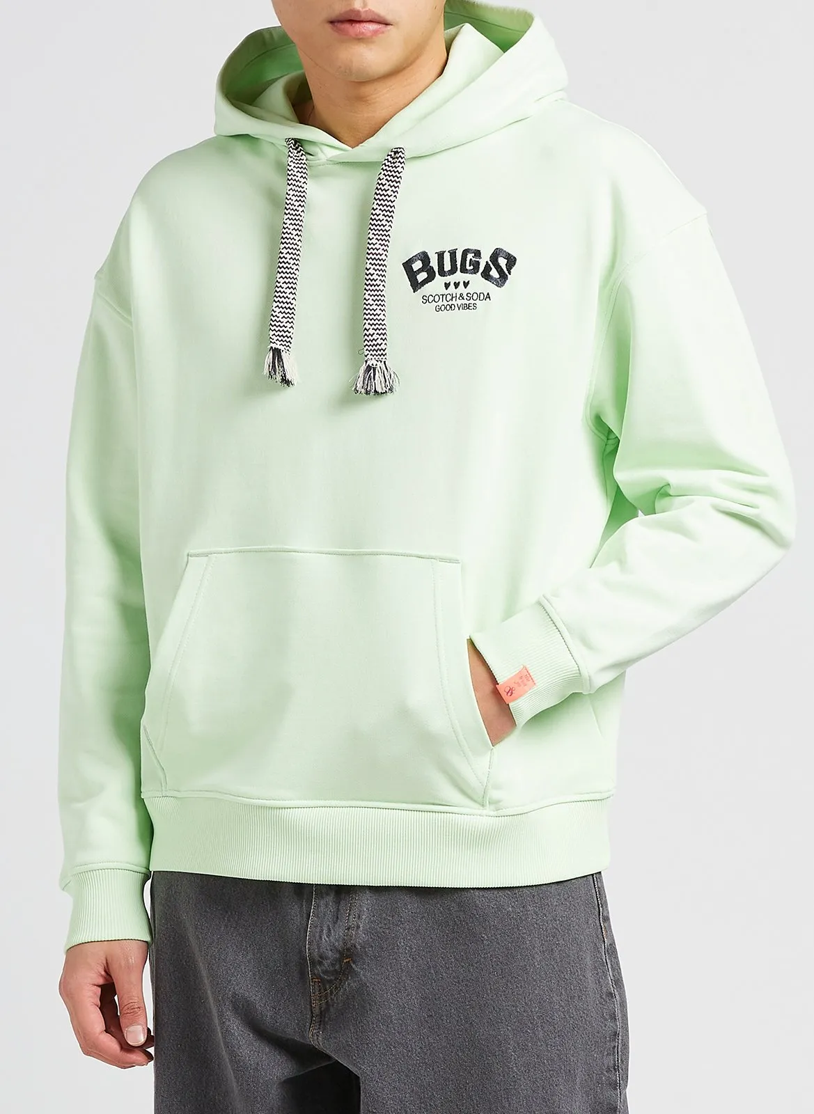 Kapuzensweatshirt aus Bio-Baumwolle Grun