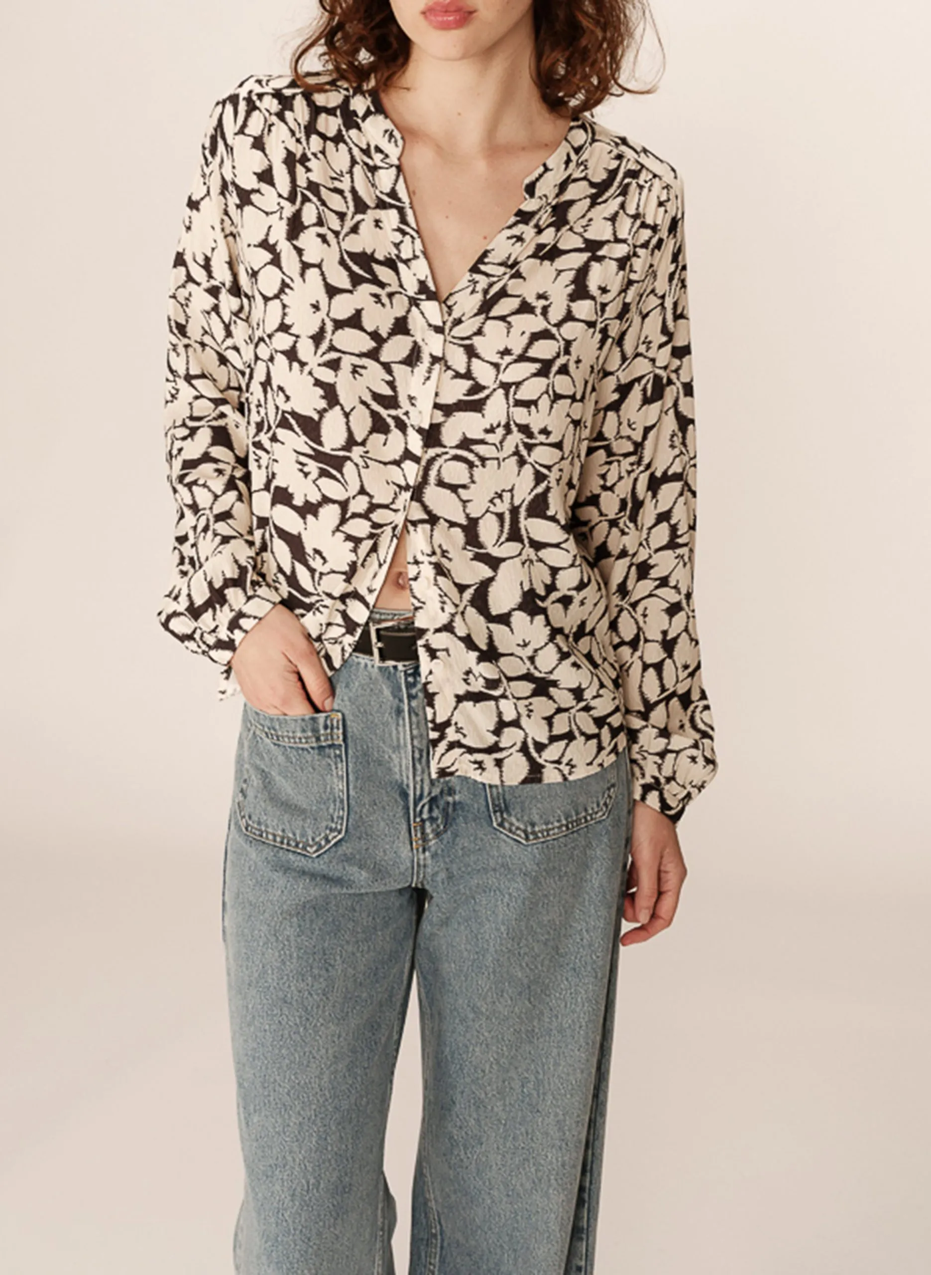 Bluse mit Rundhalsausschnitt Schwarz PERRONE