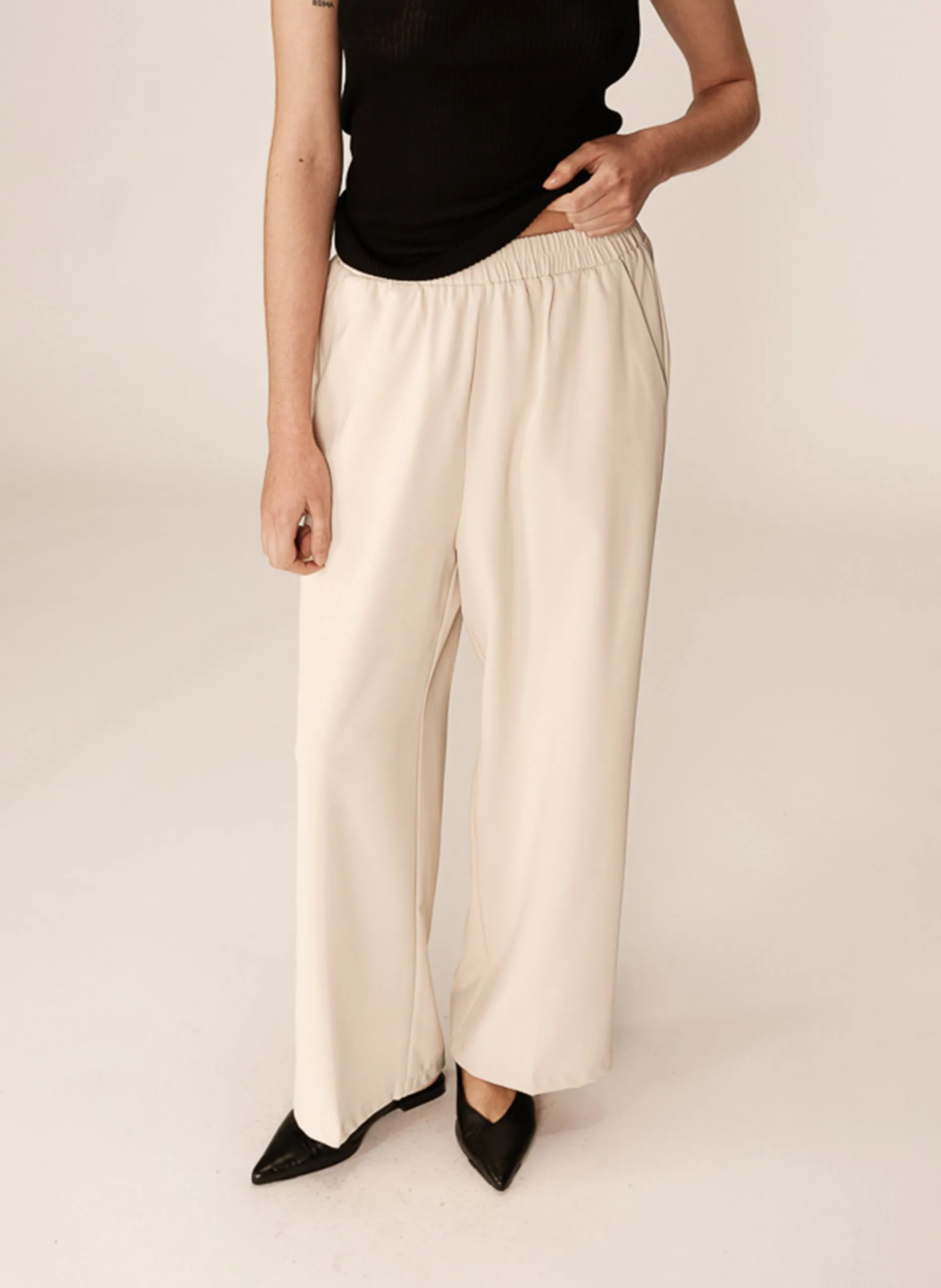 Weit geschnittene Hose Weiss PICASSO