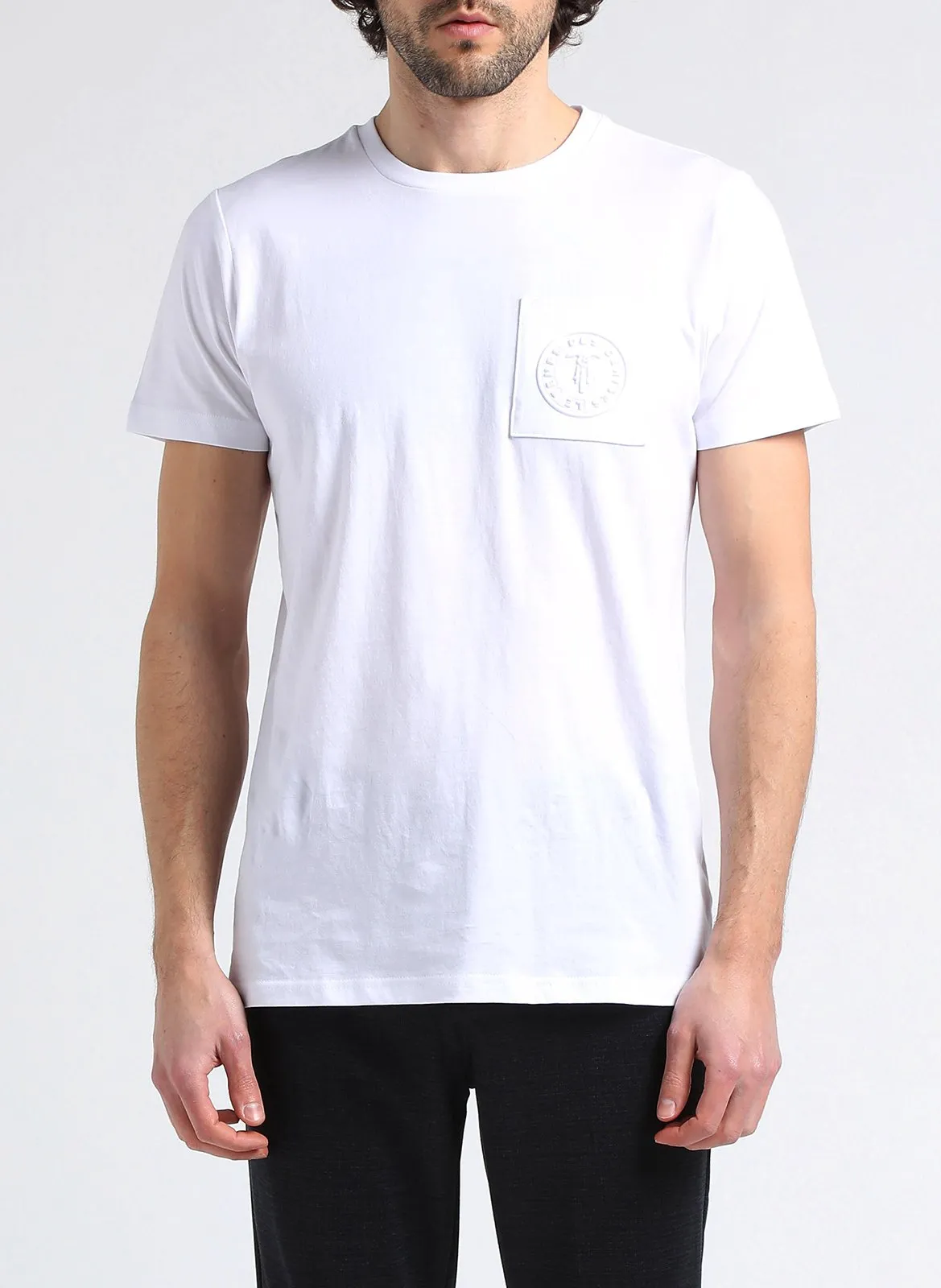 Rundhals-T-Shirt aus Baumwolle mit kontrastierendem Logo Weiss PAIA