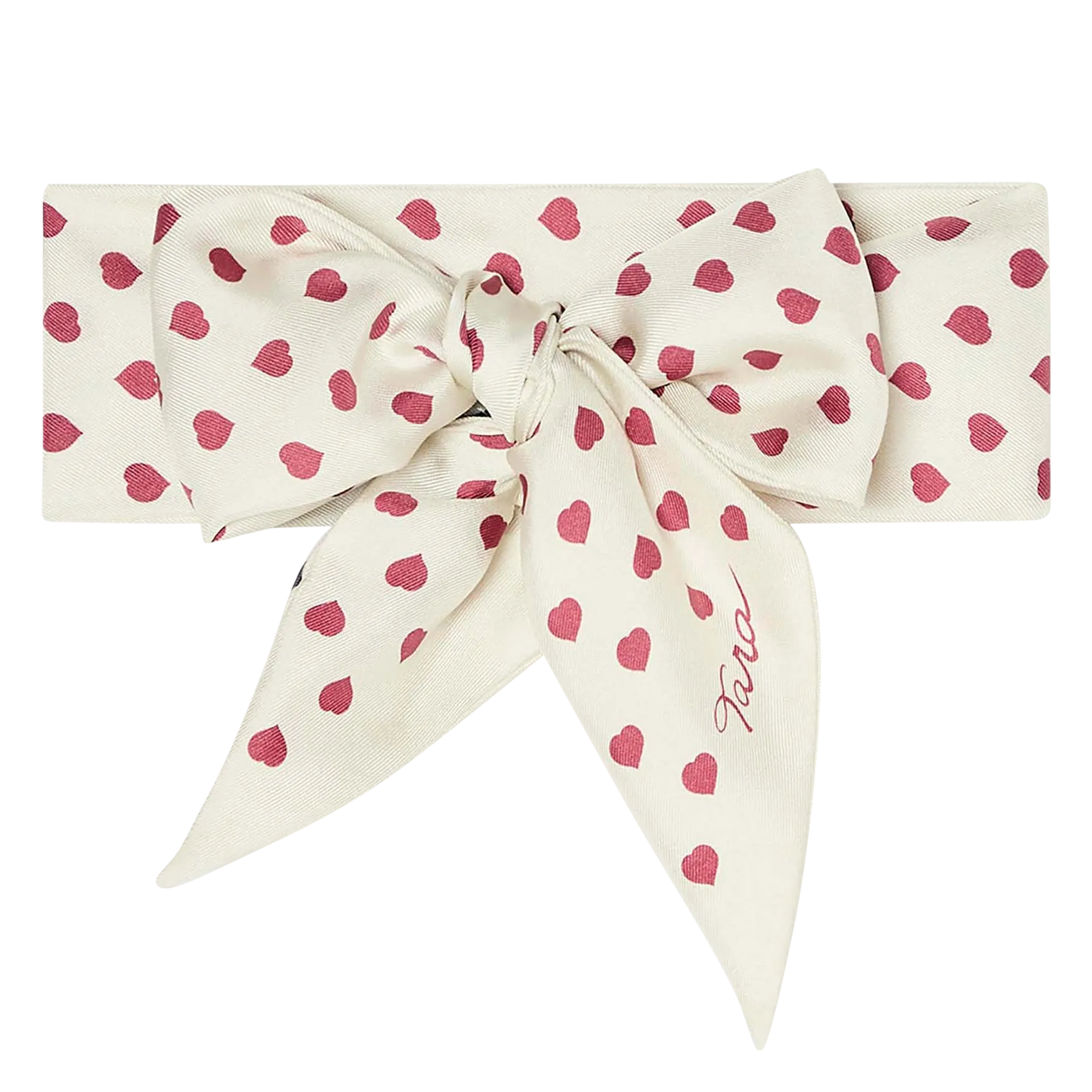 Seidentuch mit Mini-Herzmuster Weiss EMMA
