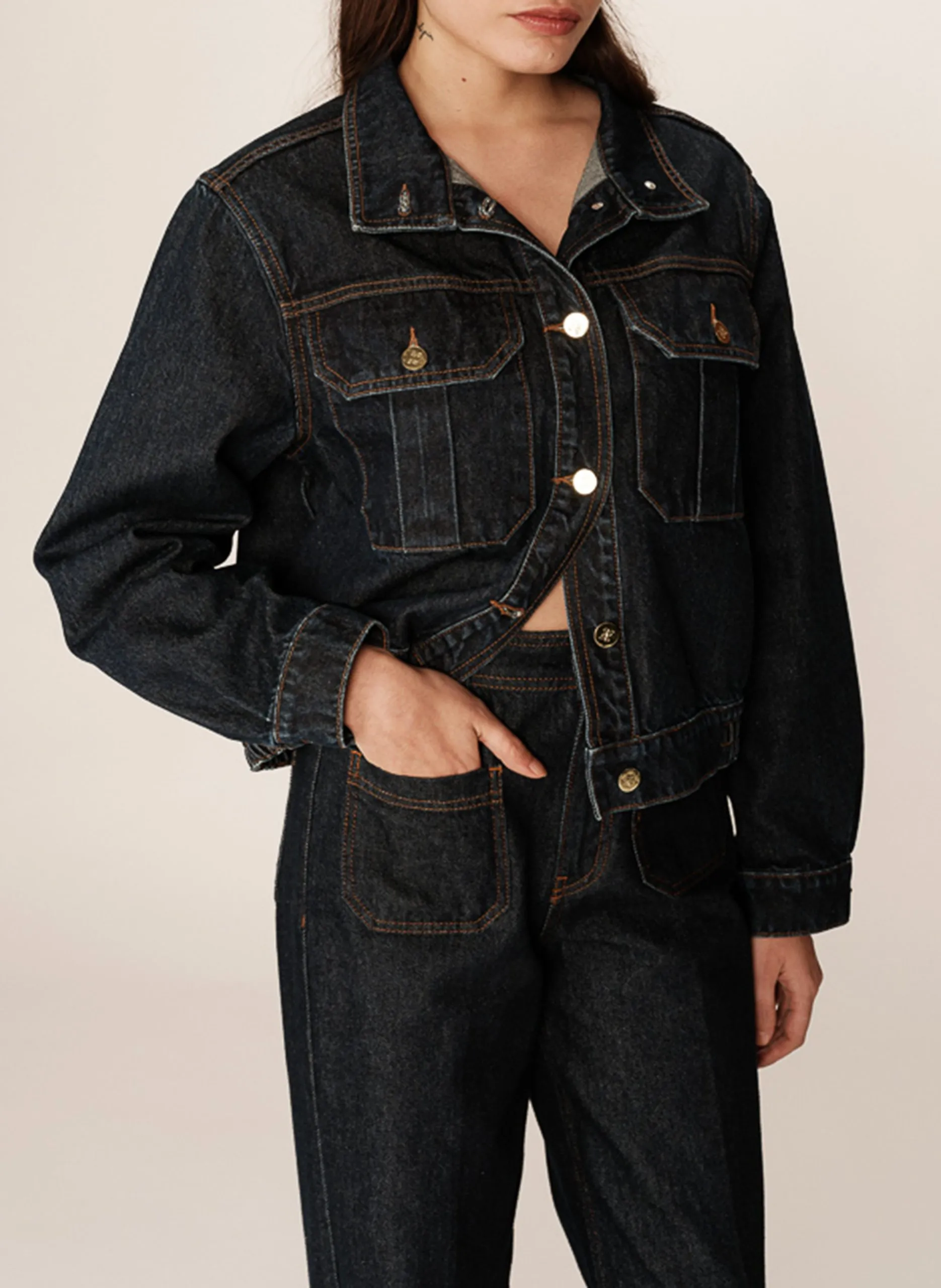 Gerade Baumwolljacke Blau PRIMROSE