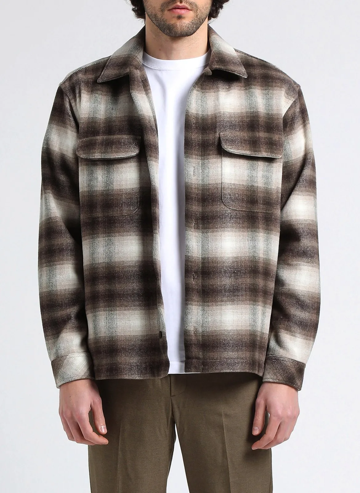 Karierte Hemdjacke aus Baumwollflanell Mehrfarbig CASTOR