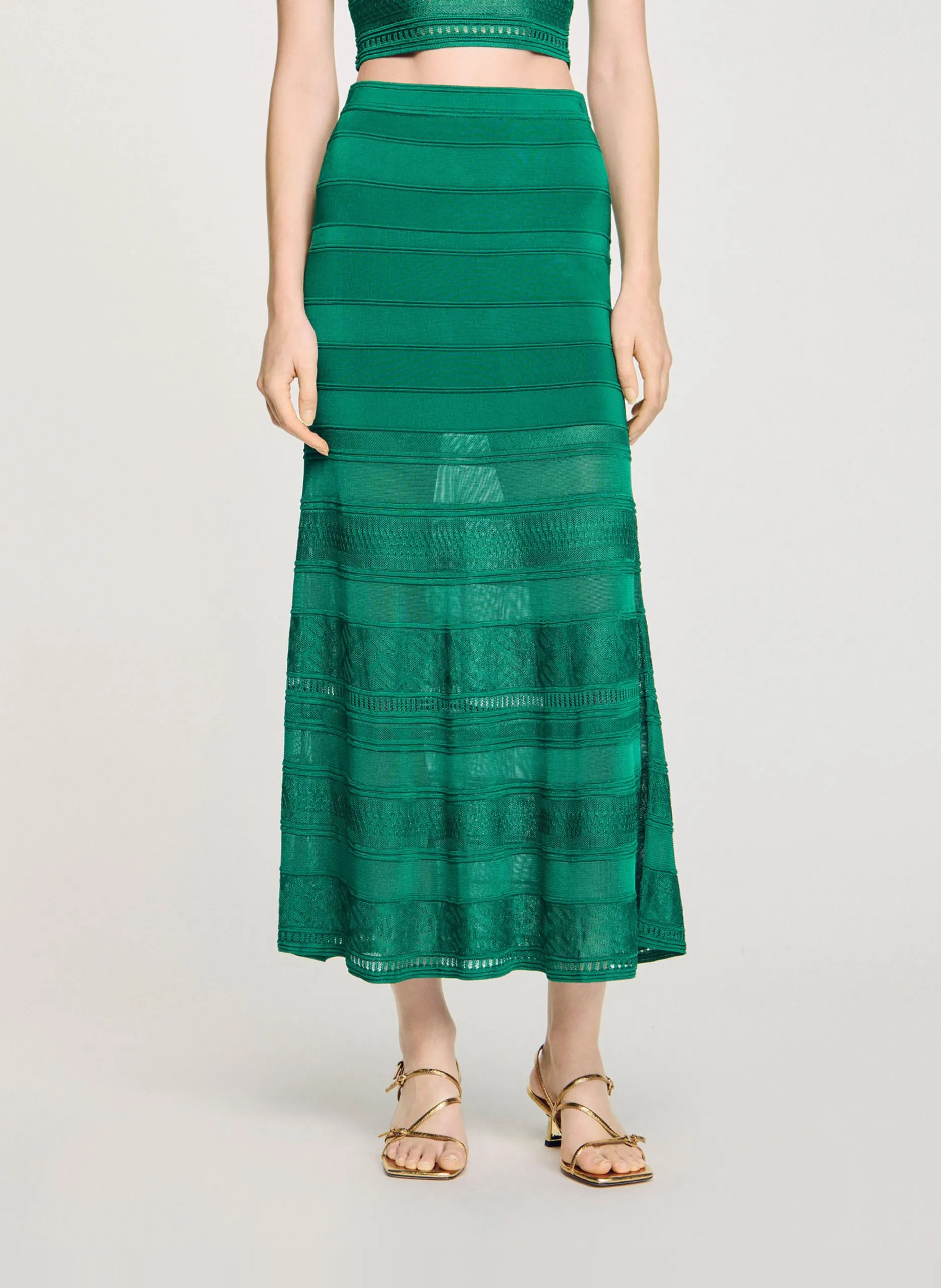 Ausgestellter Maxirock Grun