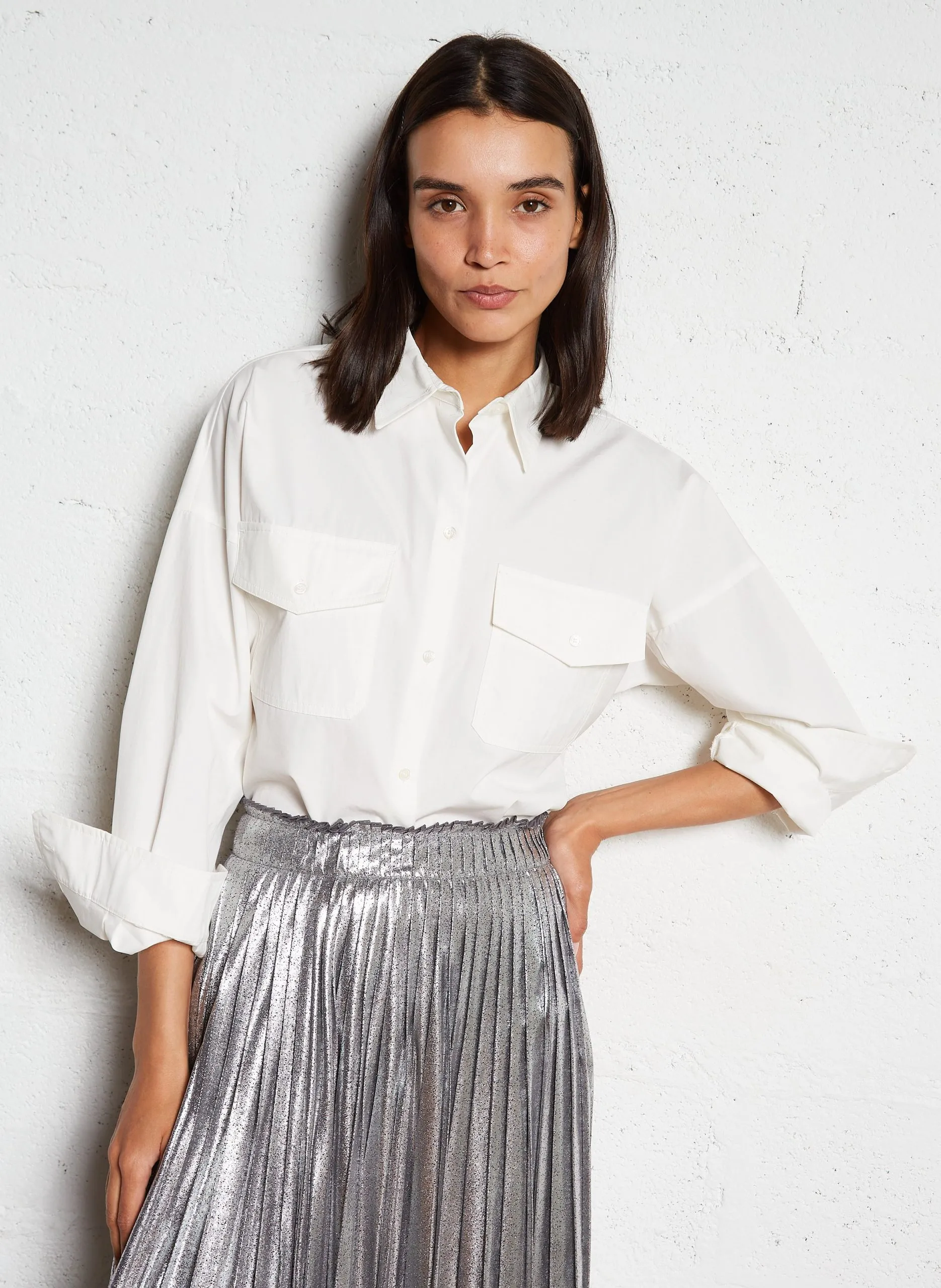 Gerade geschnittene Bluse Weiss SKIPPER