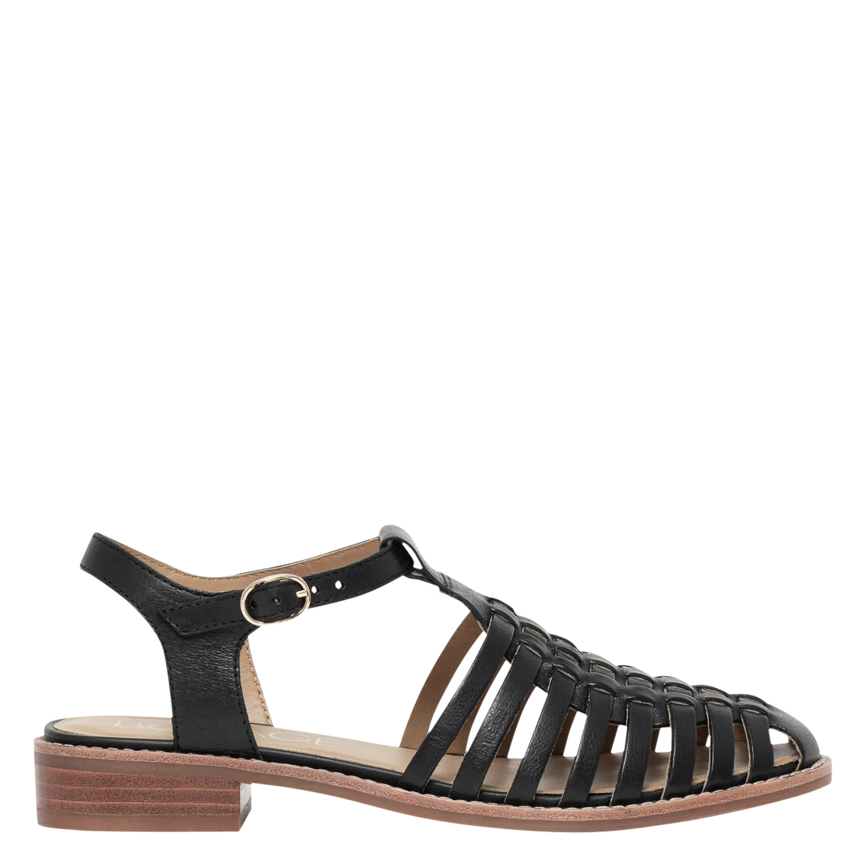 Avarca Berlin - Flache Ledersandalen mit Samt Schwarz GINGER