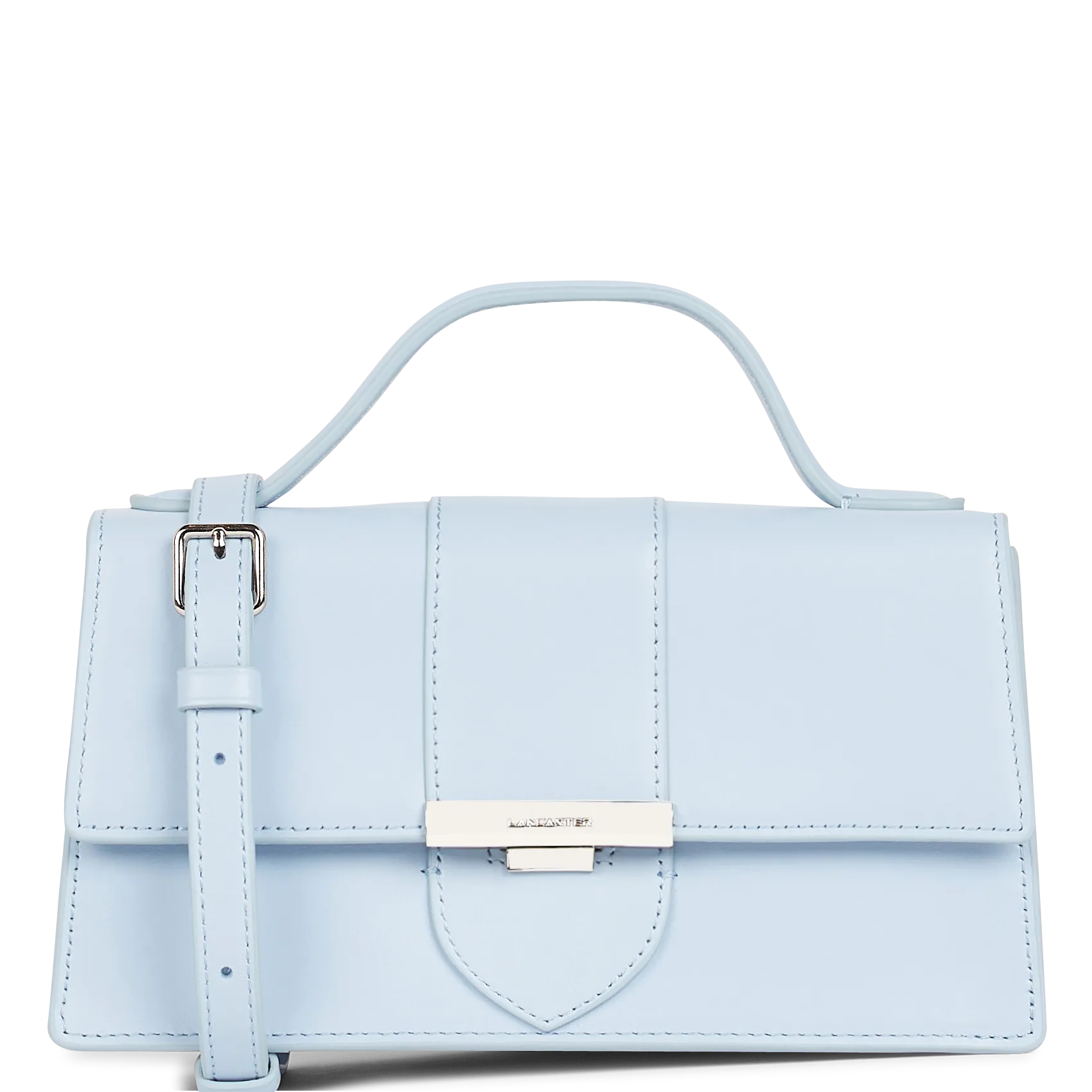 Geschnürte Beuteltasche aus strukturiertem Leder Blau PARIS ILY