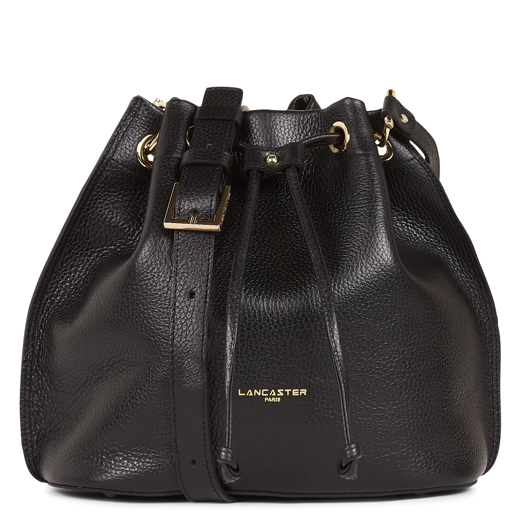 Beuteltasche aus genarbtem Leder Schwarz ALBA