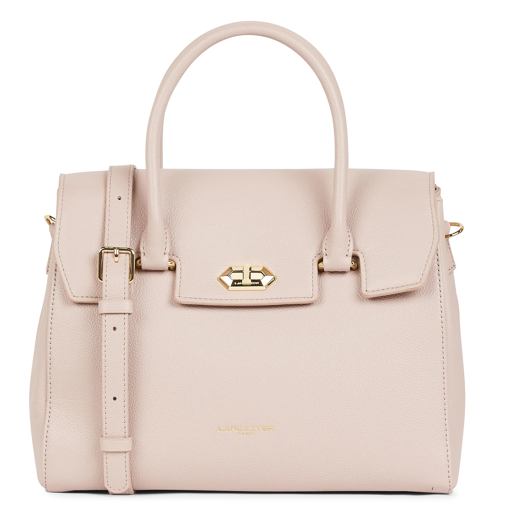 Einfarbige Handtasche aus Leder Grau MILANO COSMOS