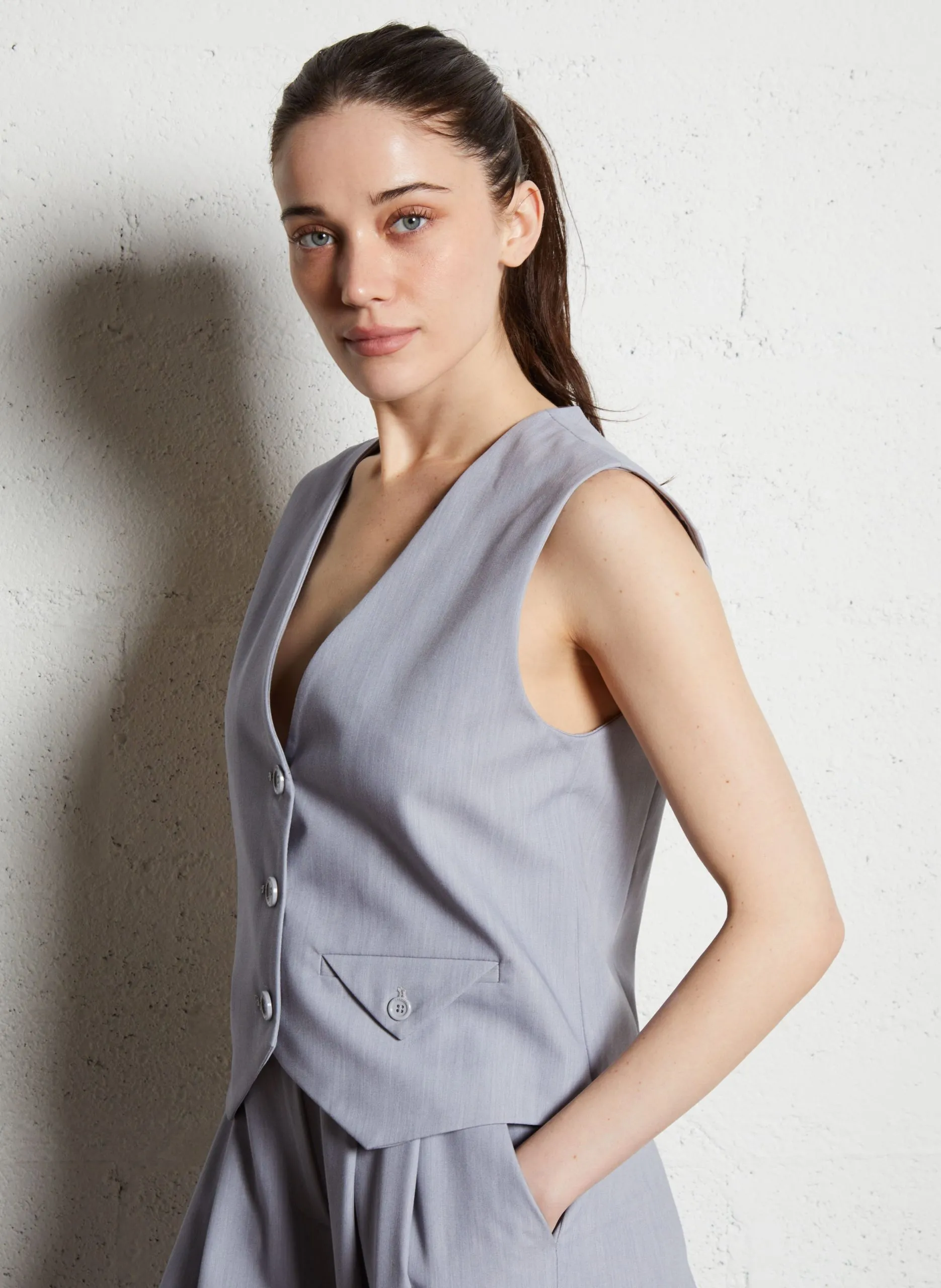 Gerader Blazerweste Silber