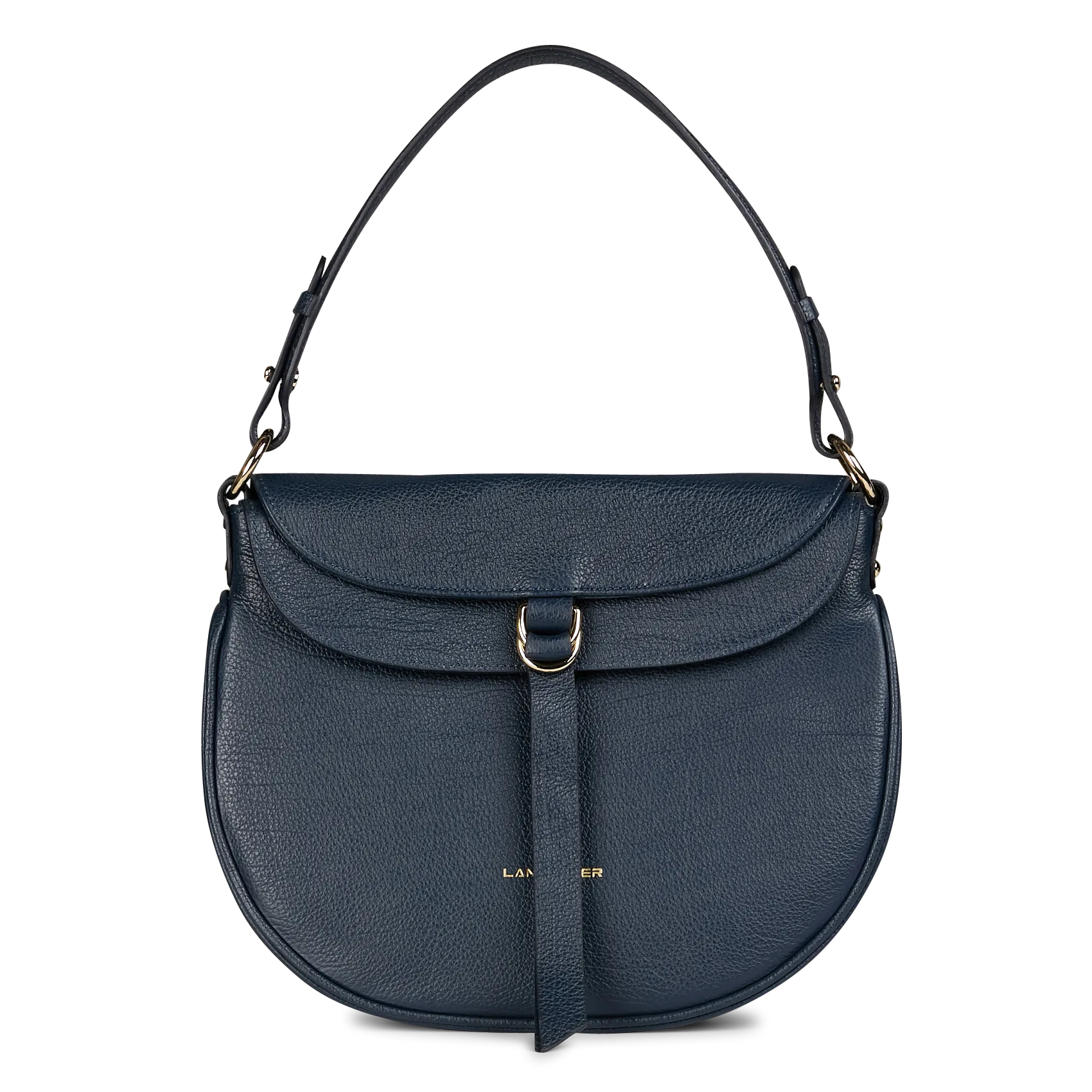 Umhängetasche aus Leder Blau DUNE GAIA