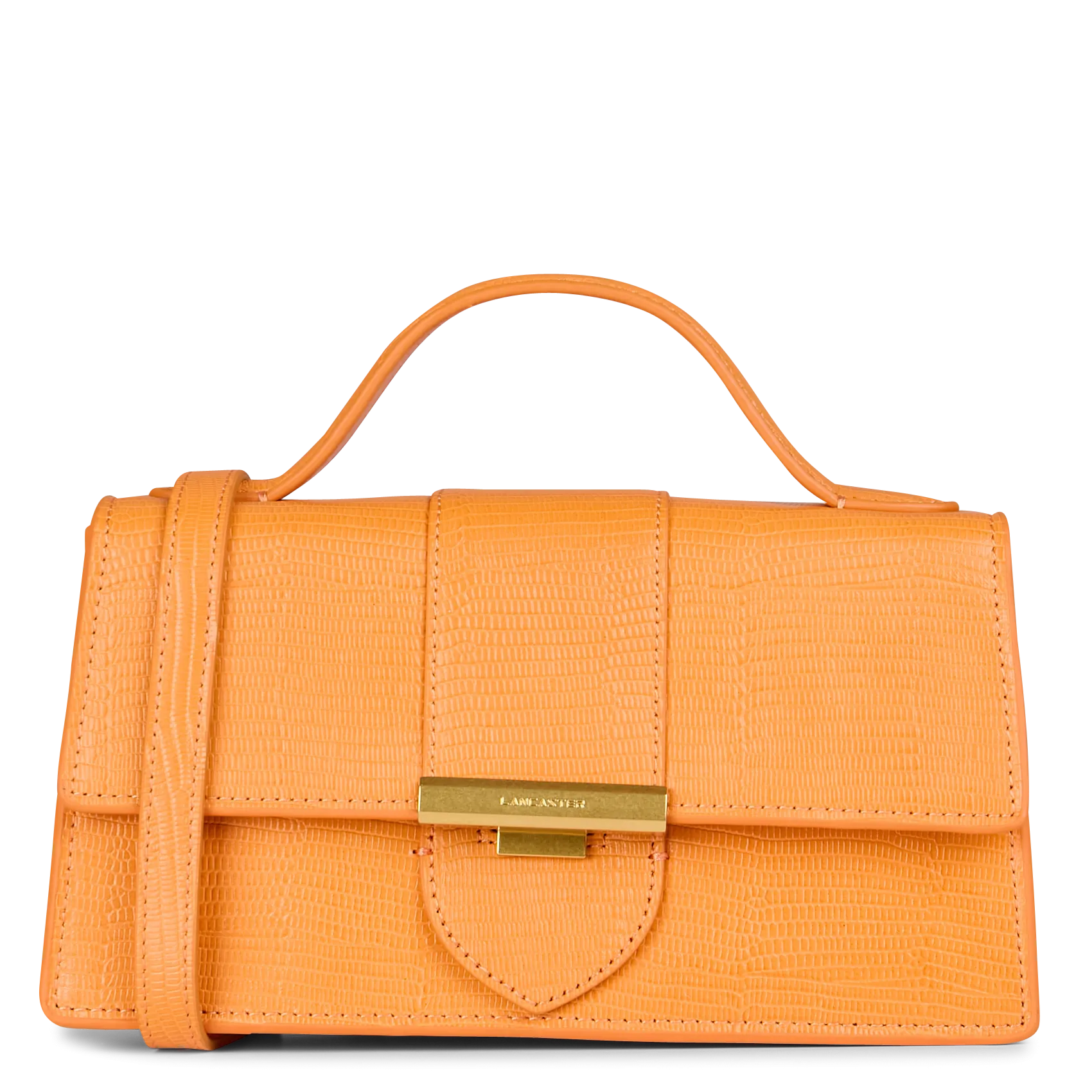 Baguette-Tasche aus genarbtem Leder Orange EXO ILY