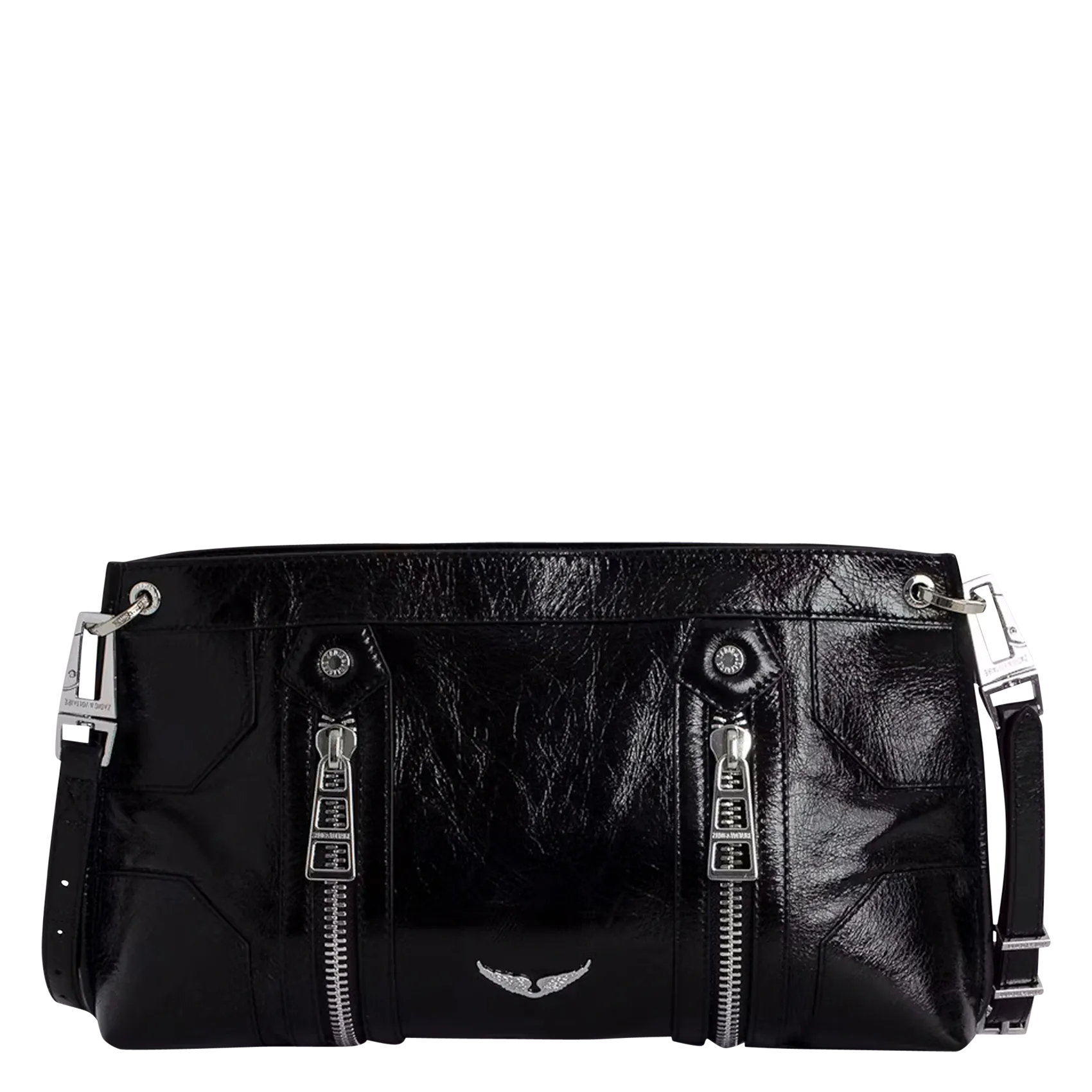 Umhängetasche aus Lackleder Schwarz SUNNY MOODY