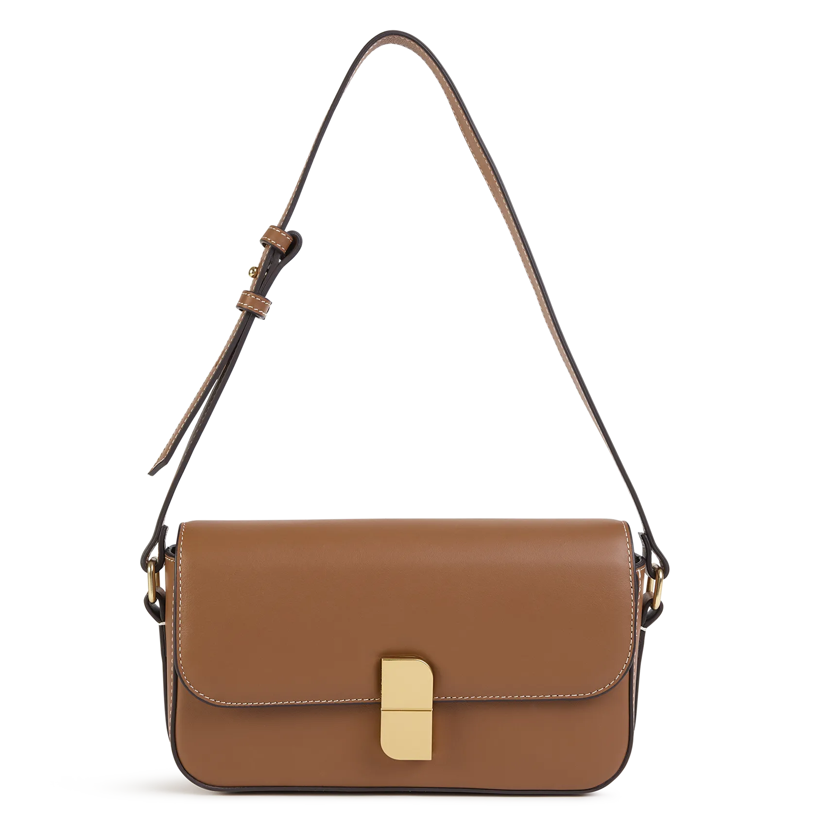 Baguette-Tasche aus Leder Braun ALICE