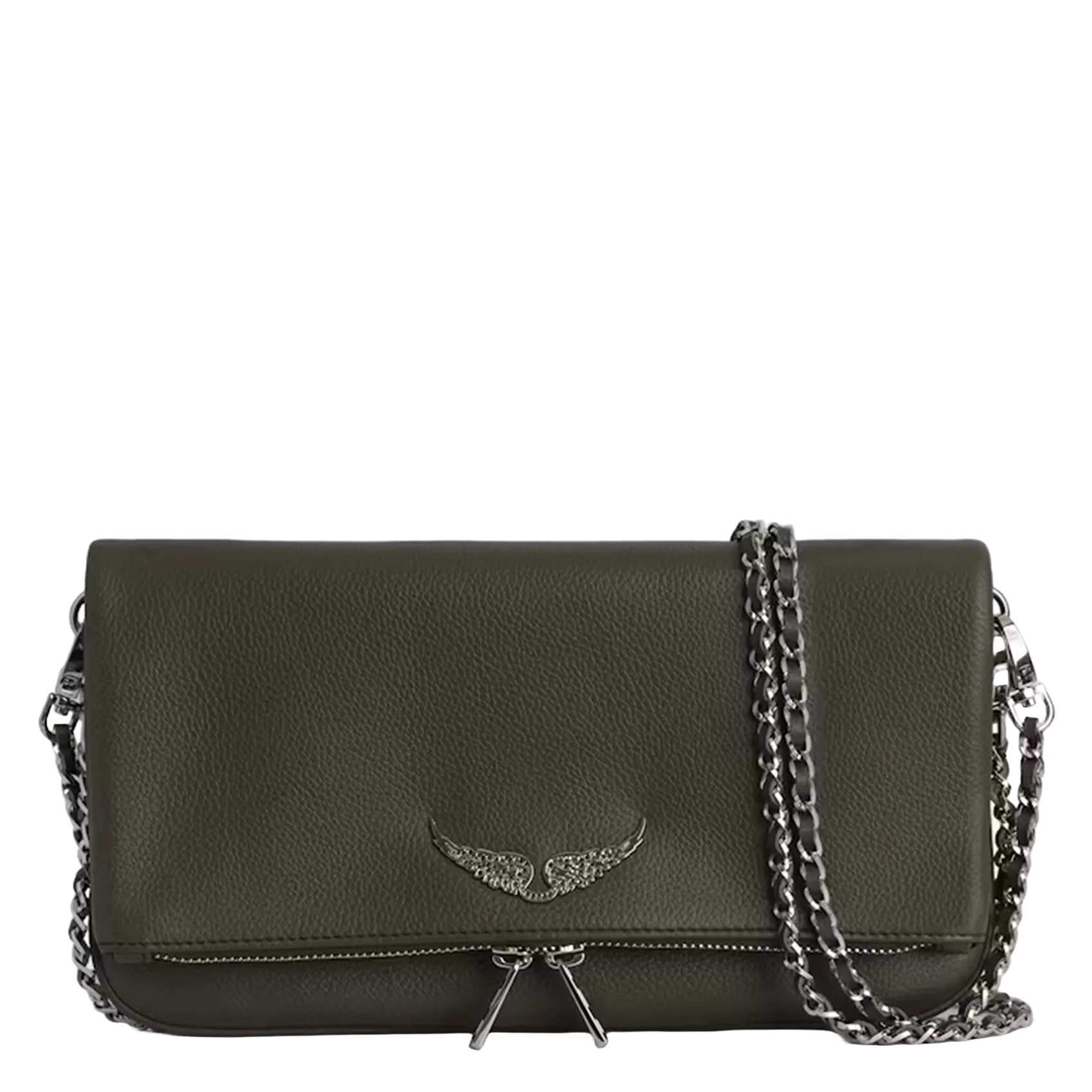 Abend-Clutch aus Leder Grun ROCK NANO