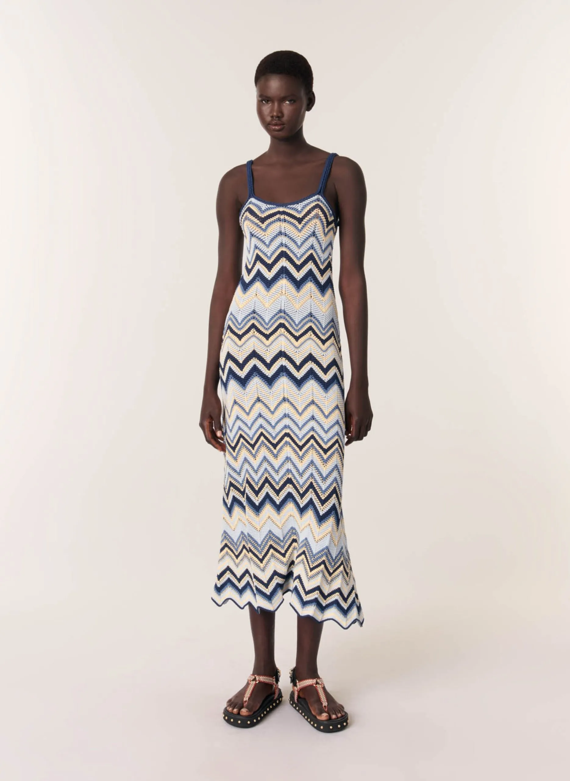 Gerade geschnittenes Maxikleid Blau