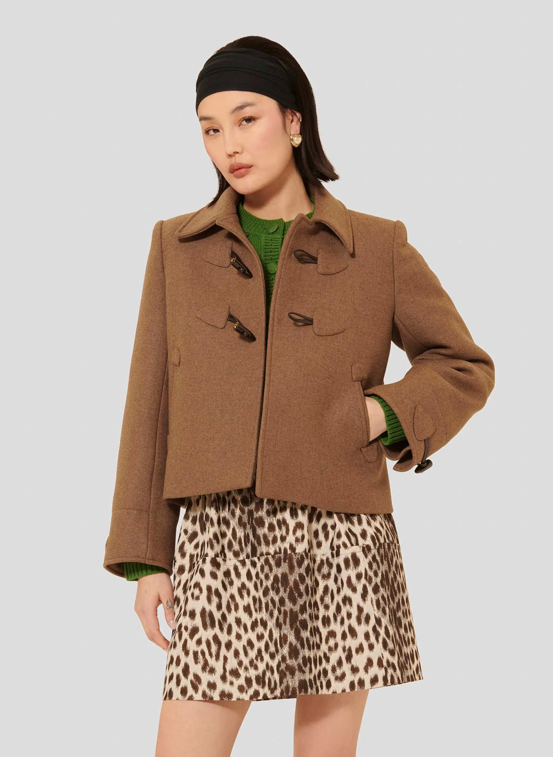 Wollmix-Mantel mit Stehkragen Braun MANOEL