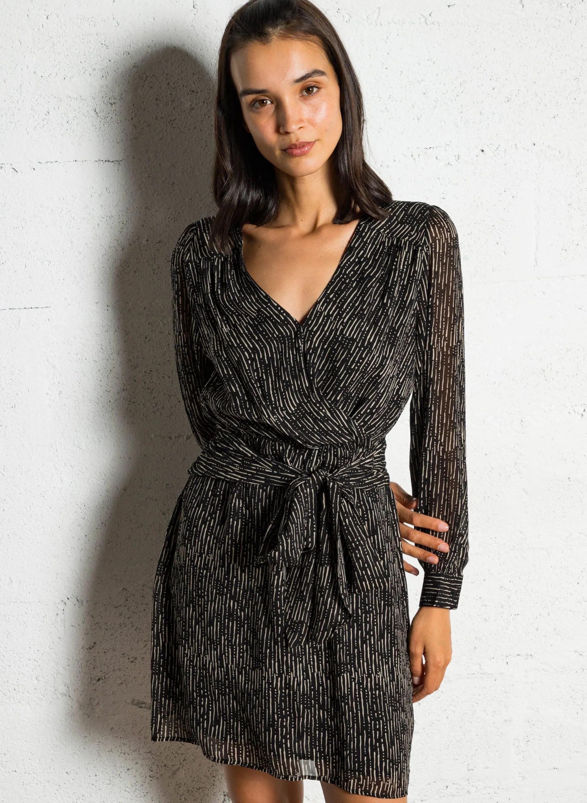 Bedrucktes Kleid Schwarz LARY