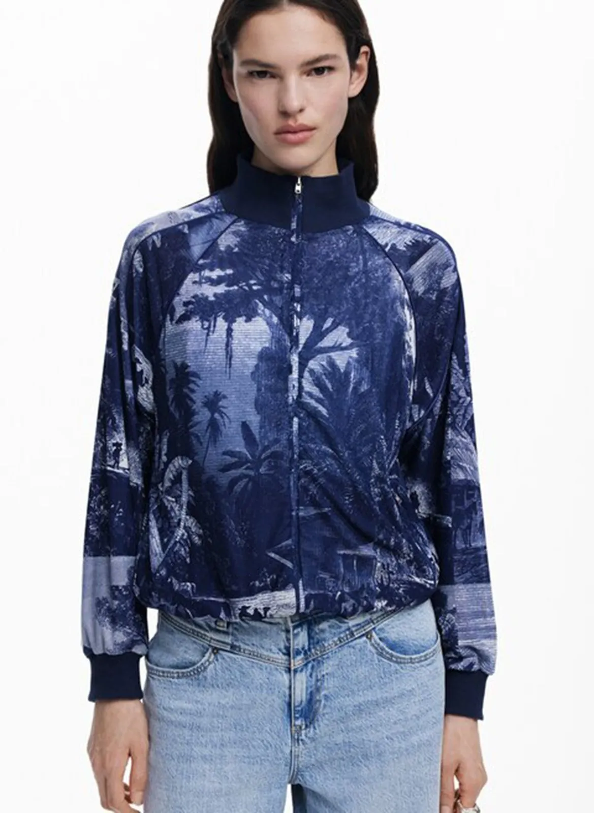 Bedruckter Sweatshirt Blau