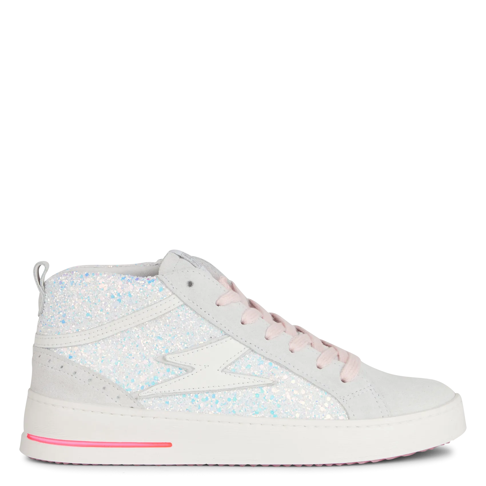 Hohe Sneaker aus Material-Mix Beige GIBRA