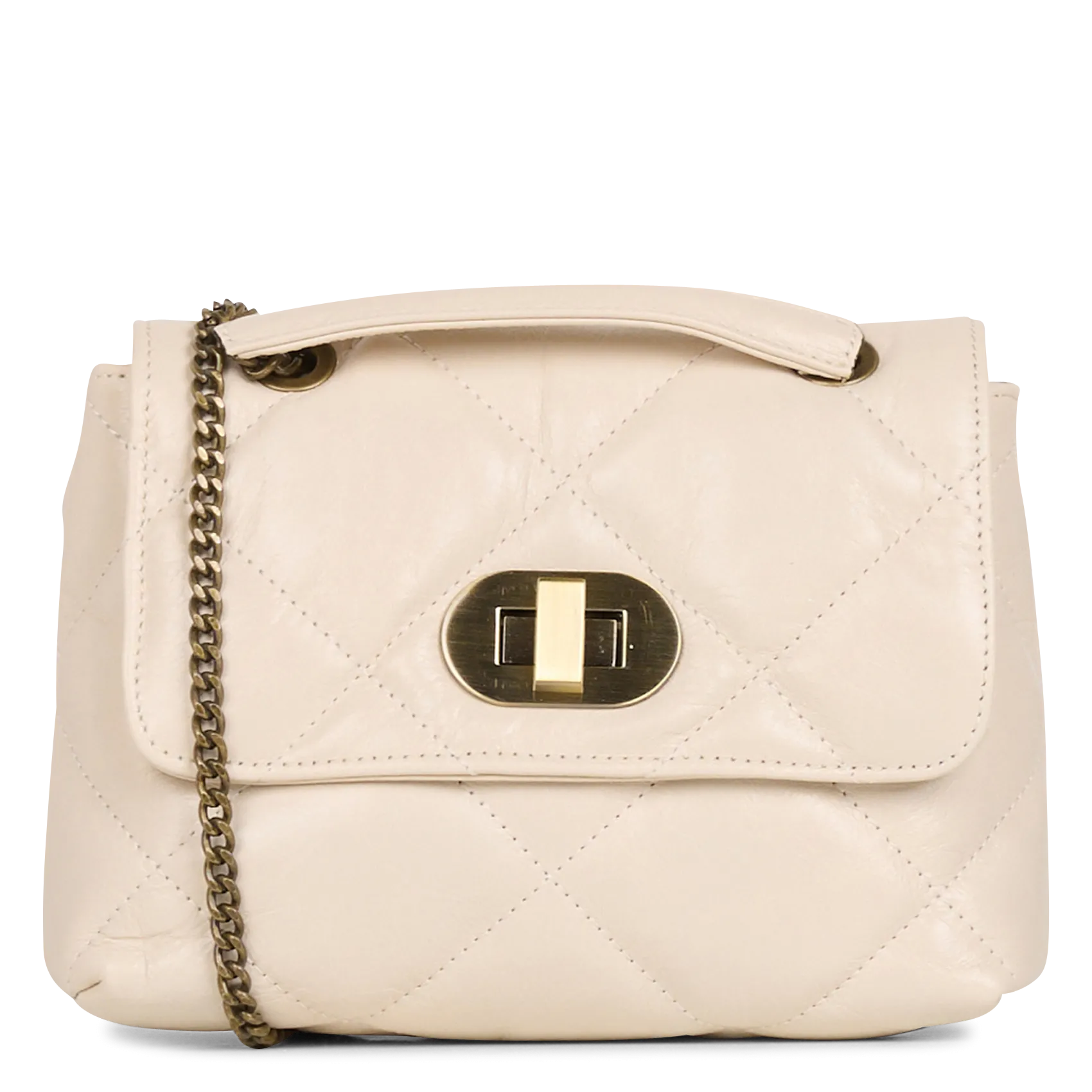 Brieftasche aus Leder Beige GABY MINI