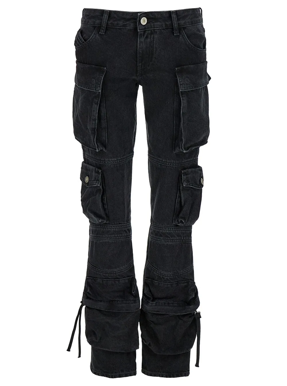 Schwarze Jeans "Essie" mit Cargotaschen aus Denim Damen