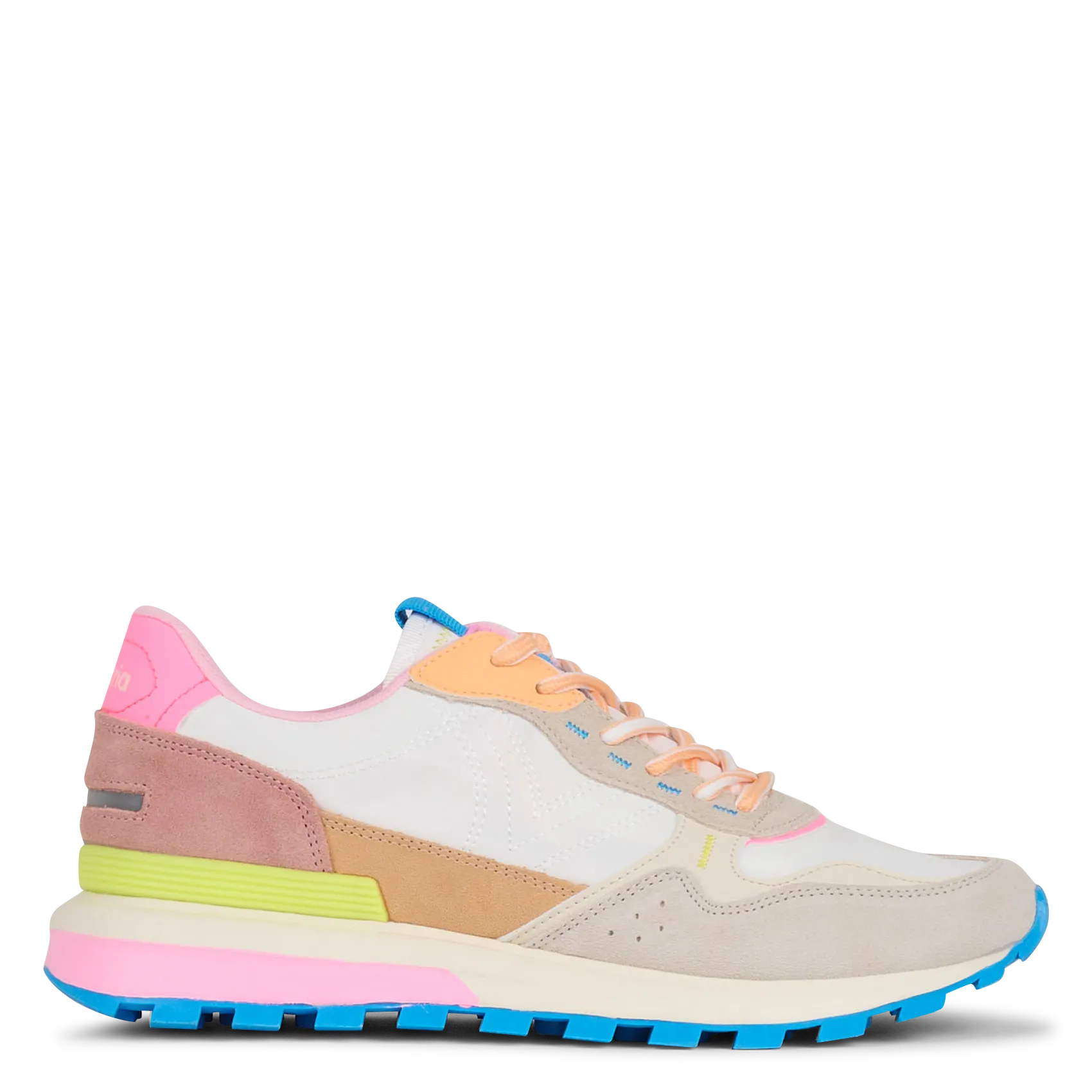 Sneaker aus Leder-Mix Weiss LUNA