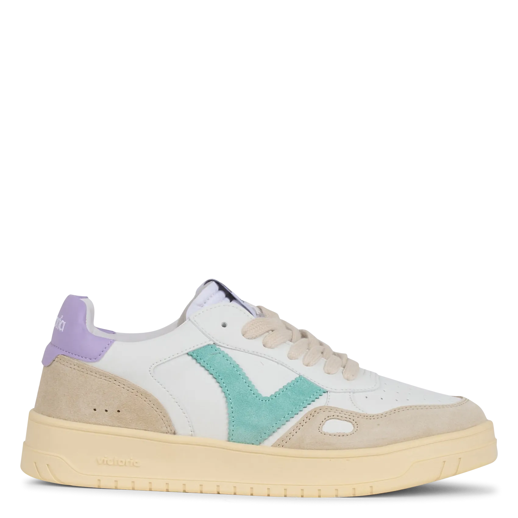 Veloursleder-Sneaker mit Plateausohle Violett