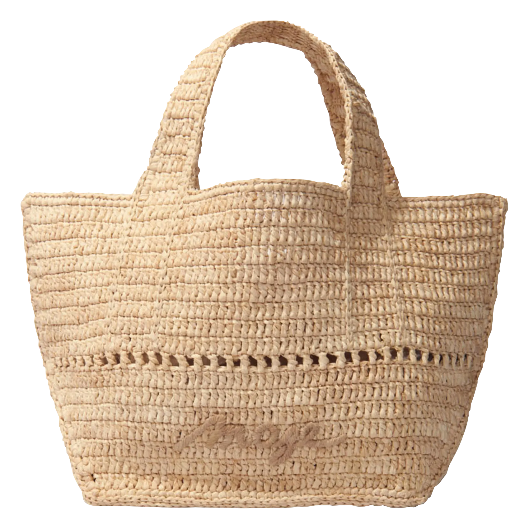 Shopper aus Bast Beige