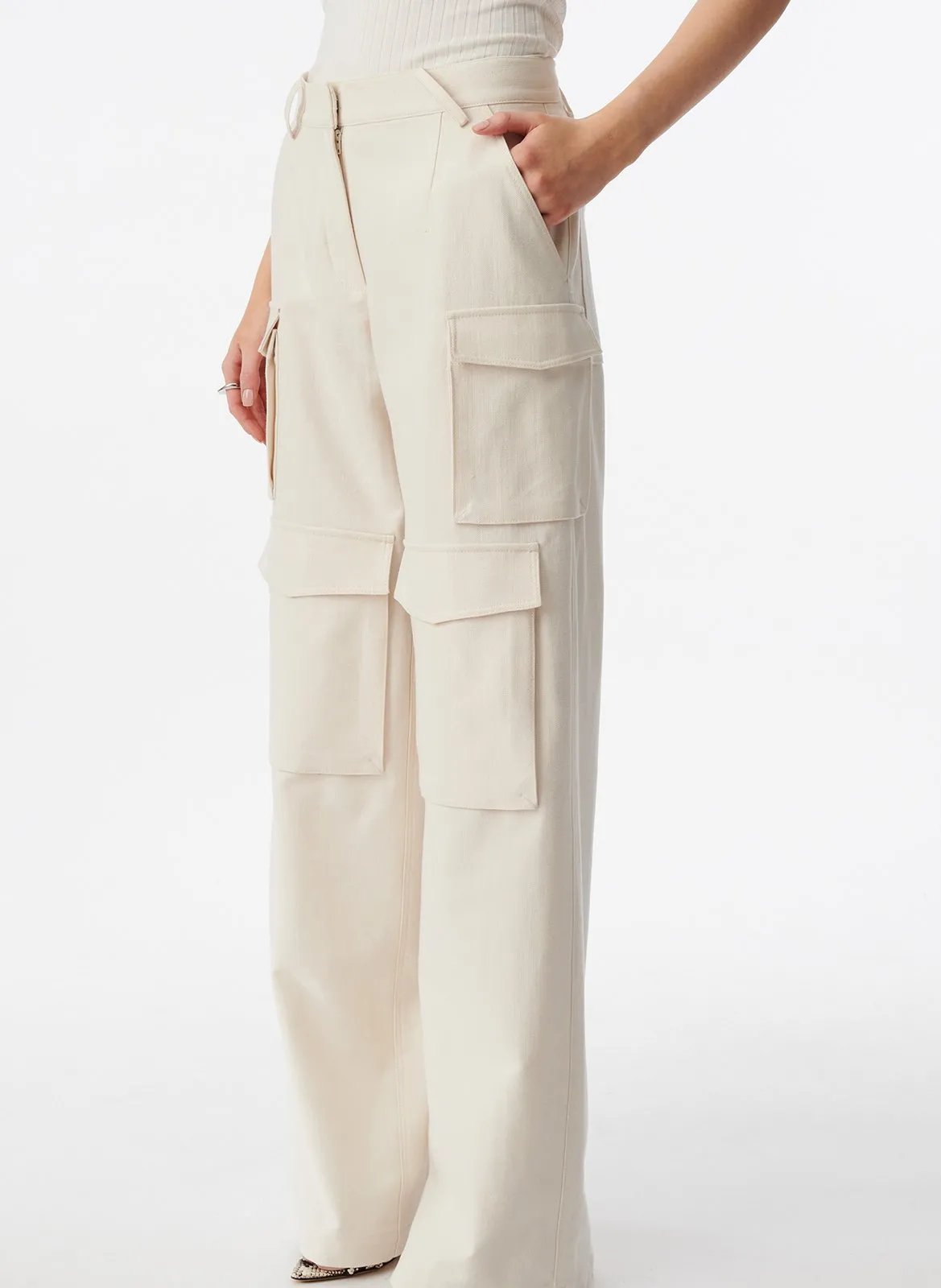 Chinohose aus Baumwoll-Mix Beige POLINA