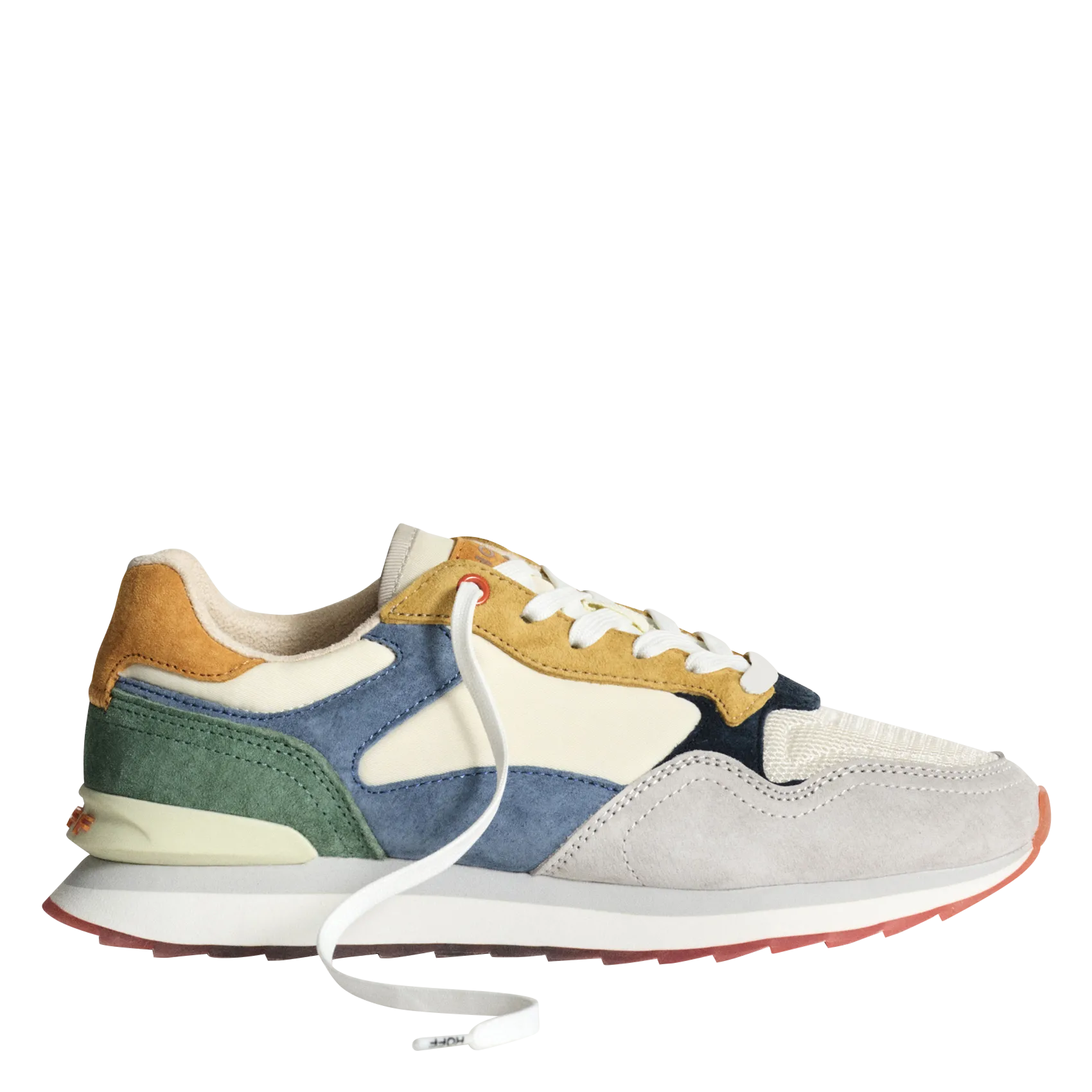 Niedrige Schnürsneaker aus Leder-Mix Blau CITY BANGKOK