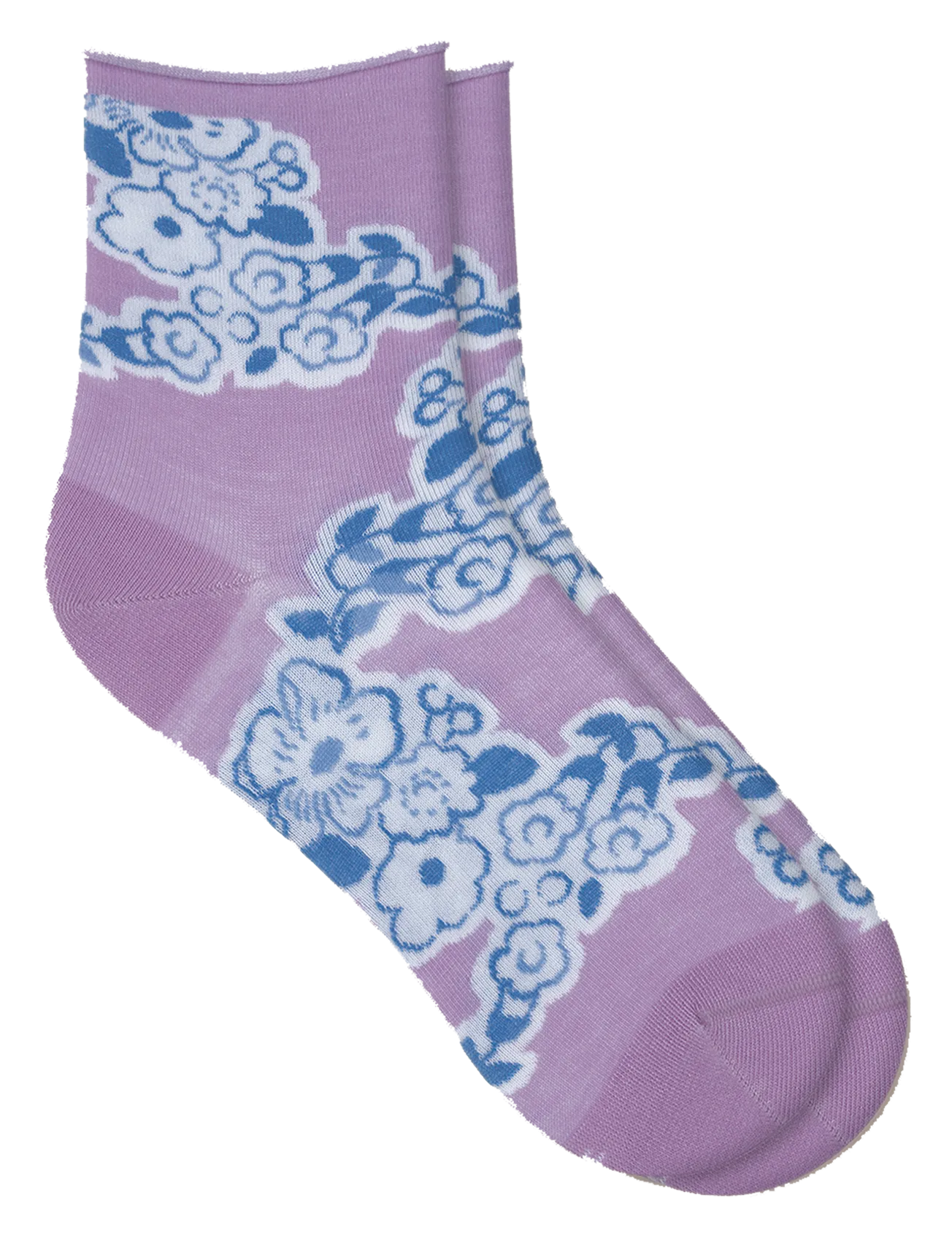 Socken aus Baumwoll-Mix mit Print Violett