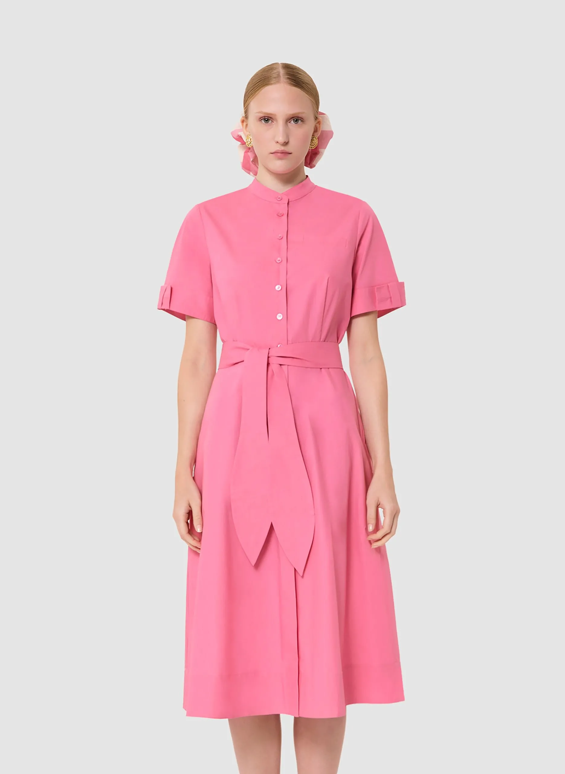 Tailliertes Baumwollkleid Rosa RICOCHET