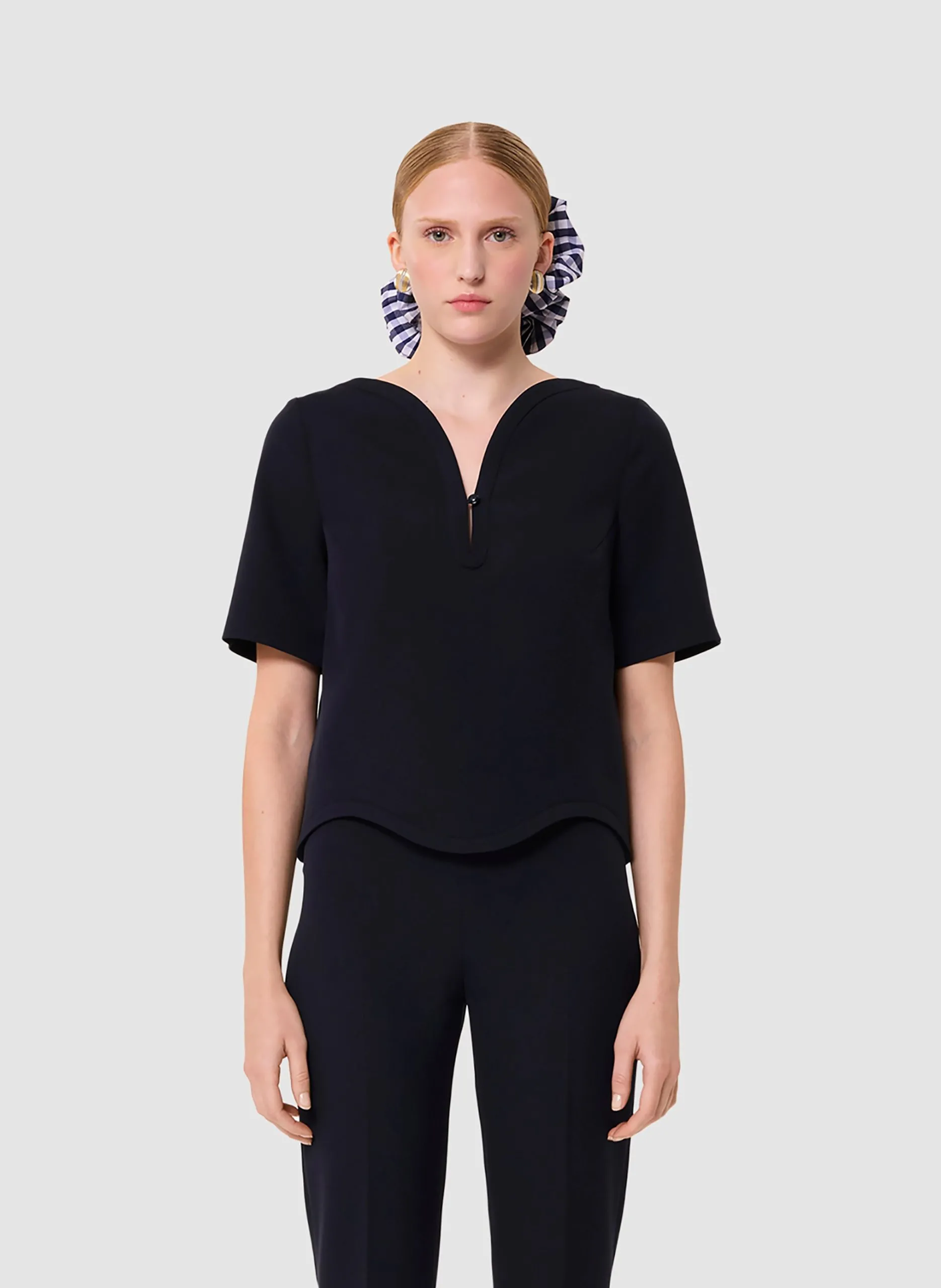 Effy - Oberteil mit V-Ausschnitt Blau TILMA