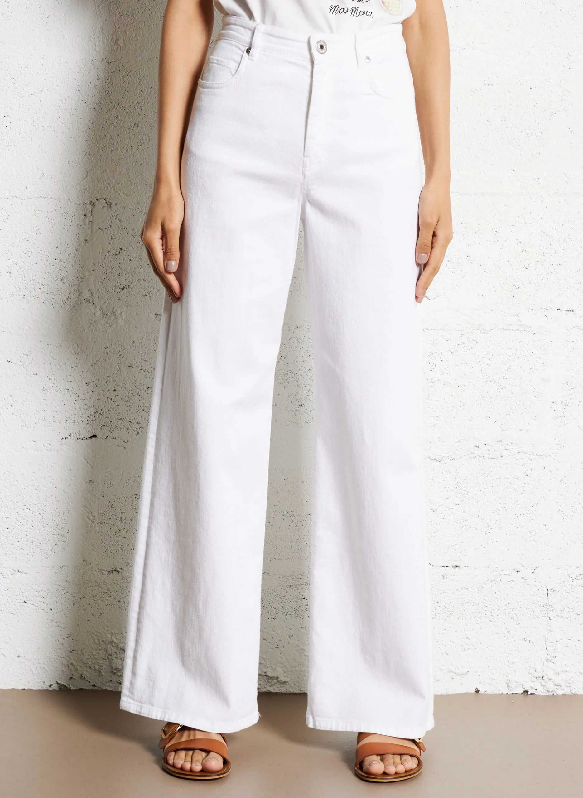 Weite Jeans aus Baumwoll-Mix Weiss MEDINA