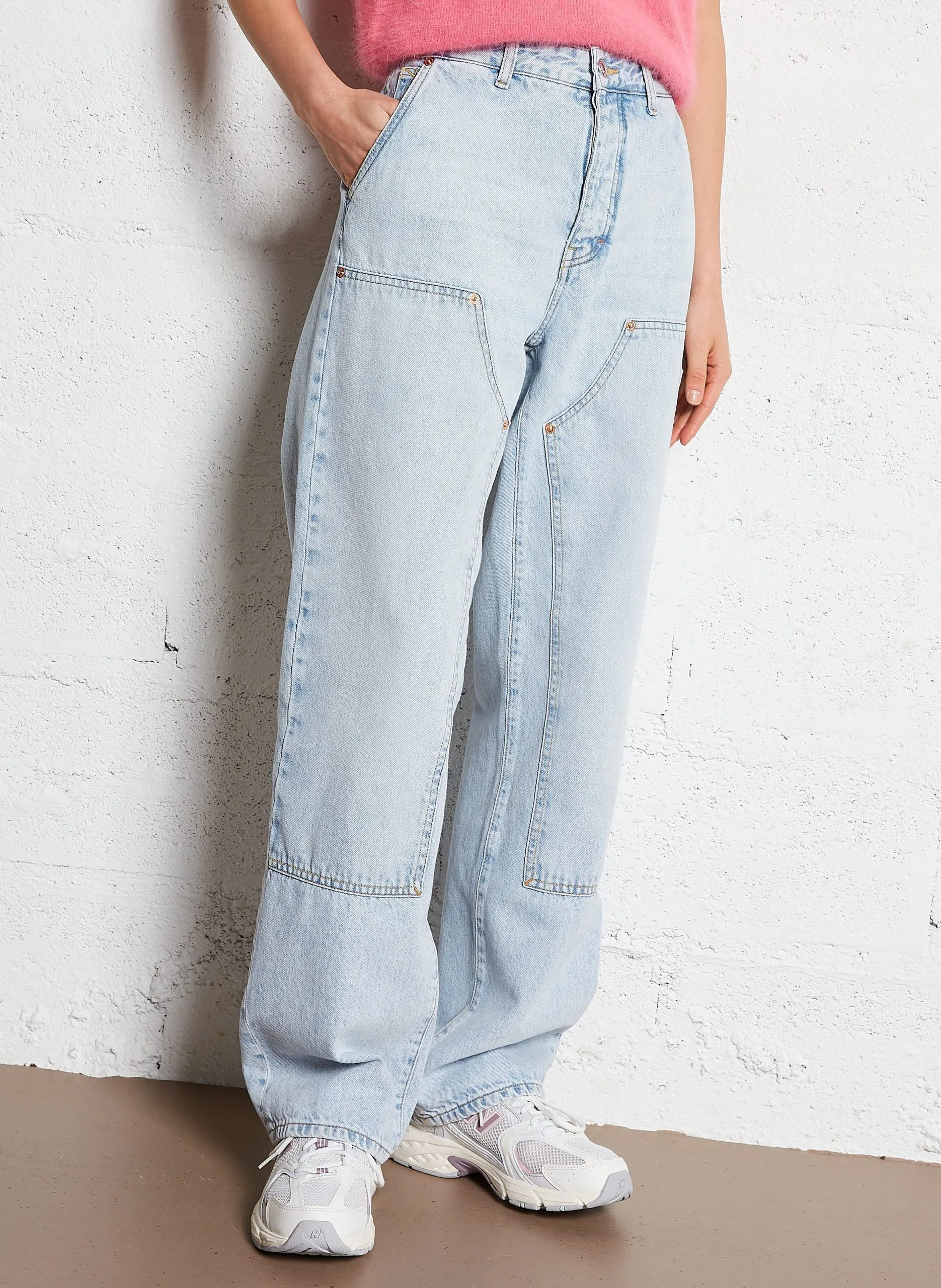 Weit geschnittene Jeans - aus Baumwolle Blau PULP