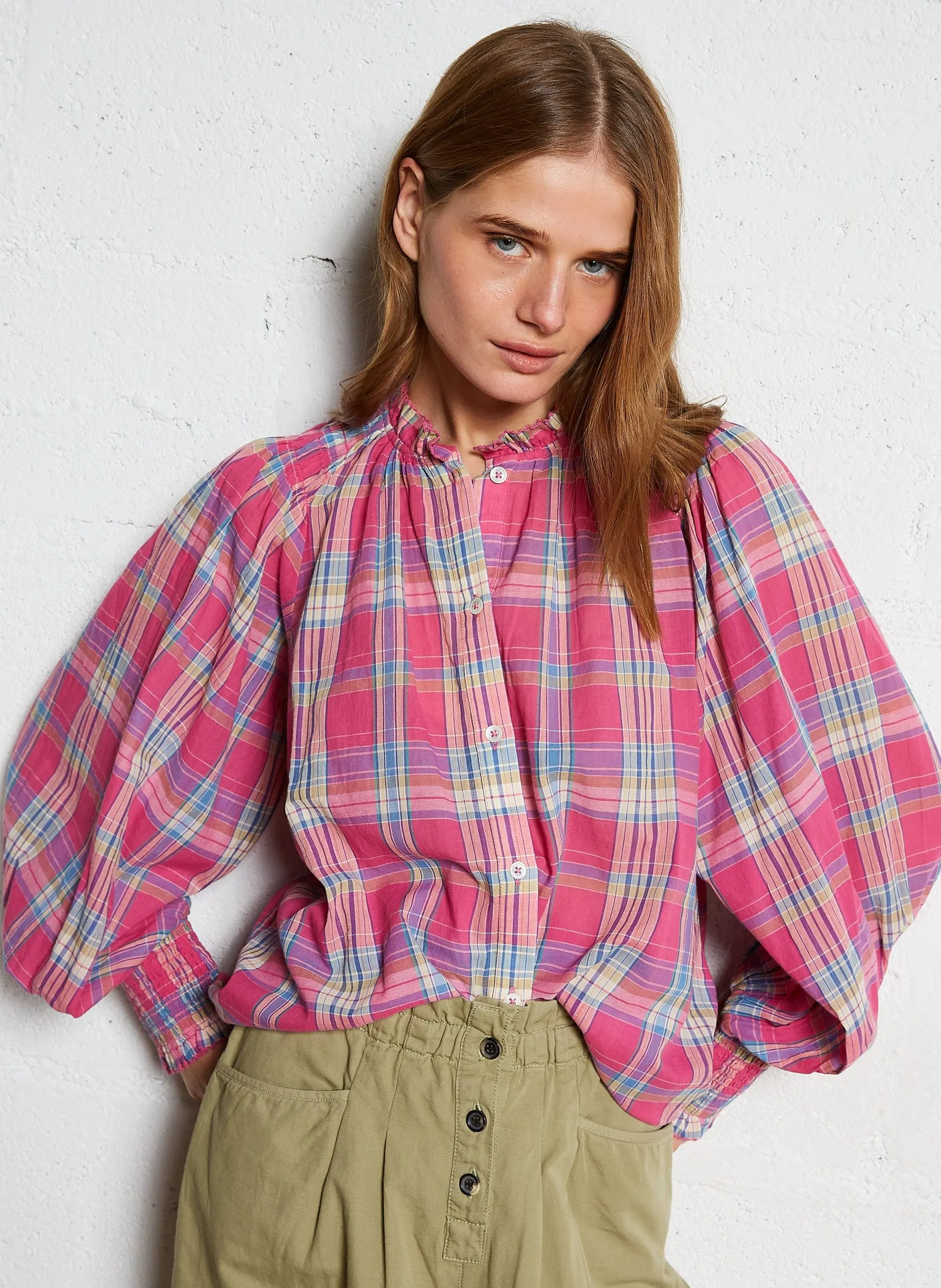 Baumwoll-Bluse Grun CASSIS