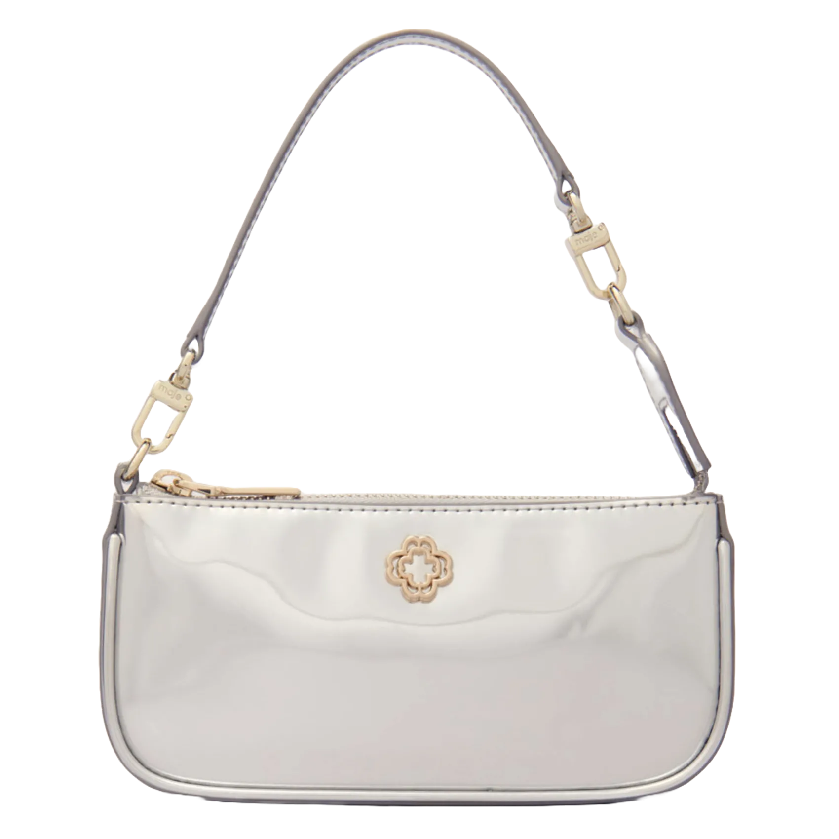 Answer Quilt - Gestepptes Lederportemonnaie Silber