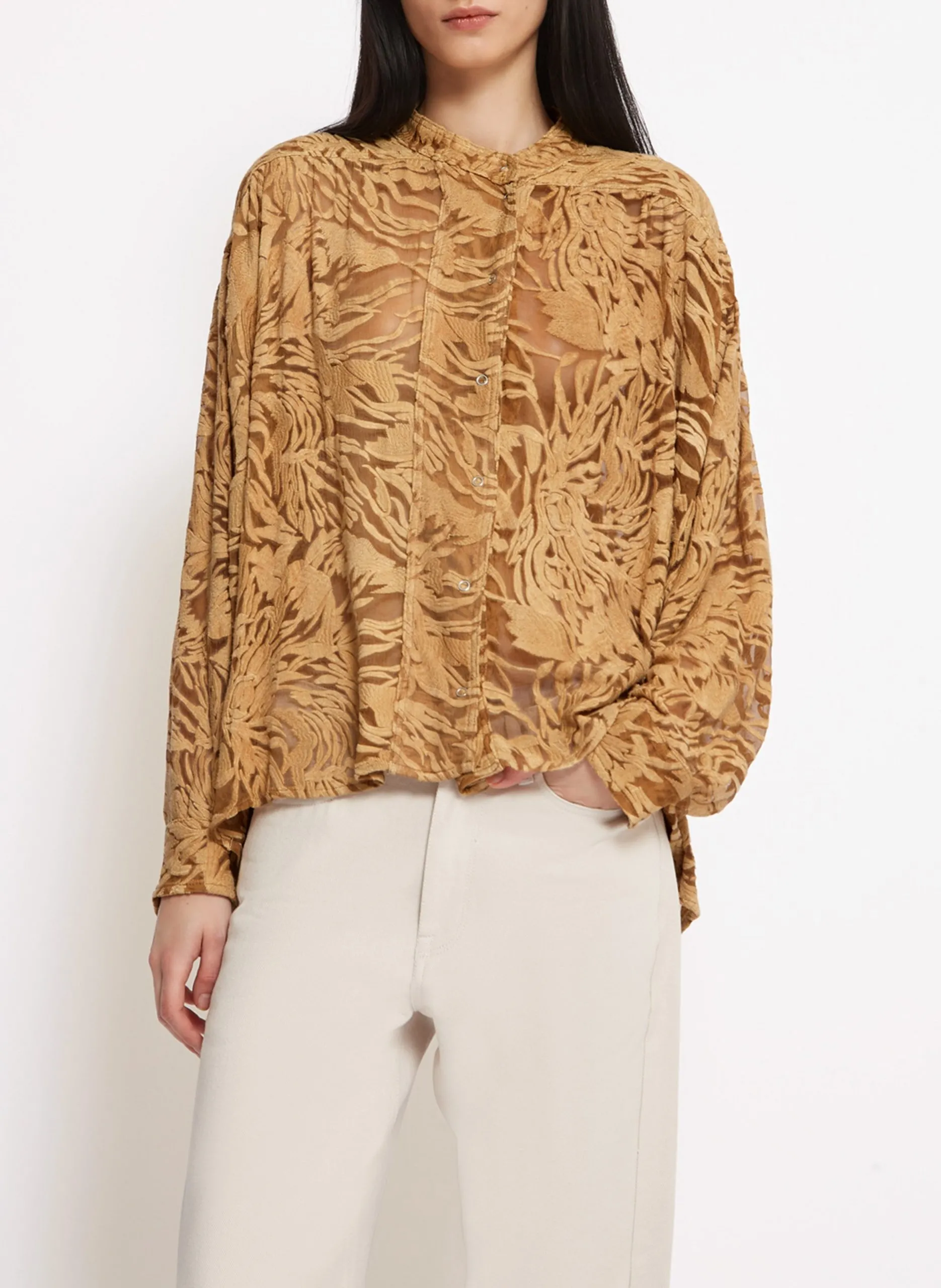 Oversize Seidenhemd Braun RICCO