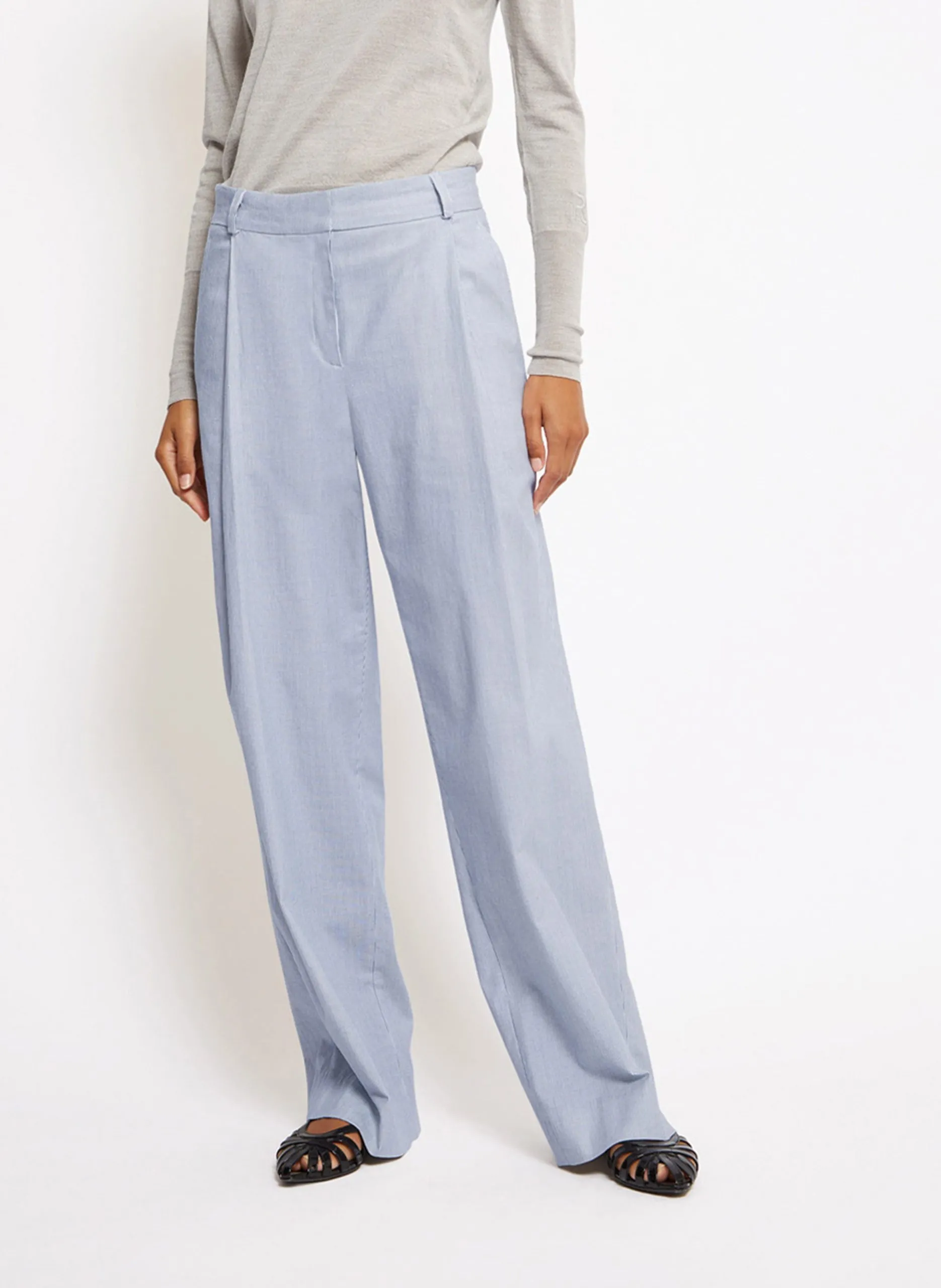 Gerade geschnittene Hose mit Nadelstreifen Weiss OSCAR