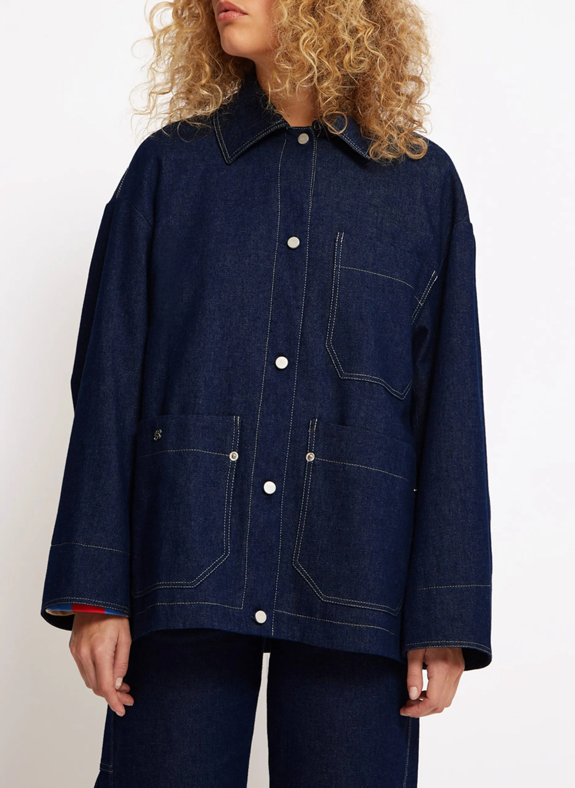 Oversize-Jacke aus Baumwolle Blau SISTER