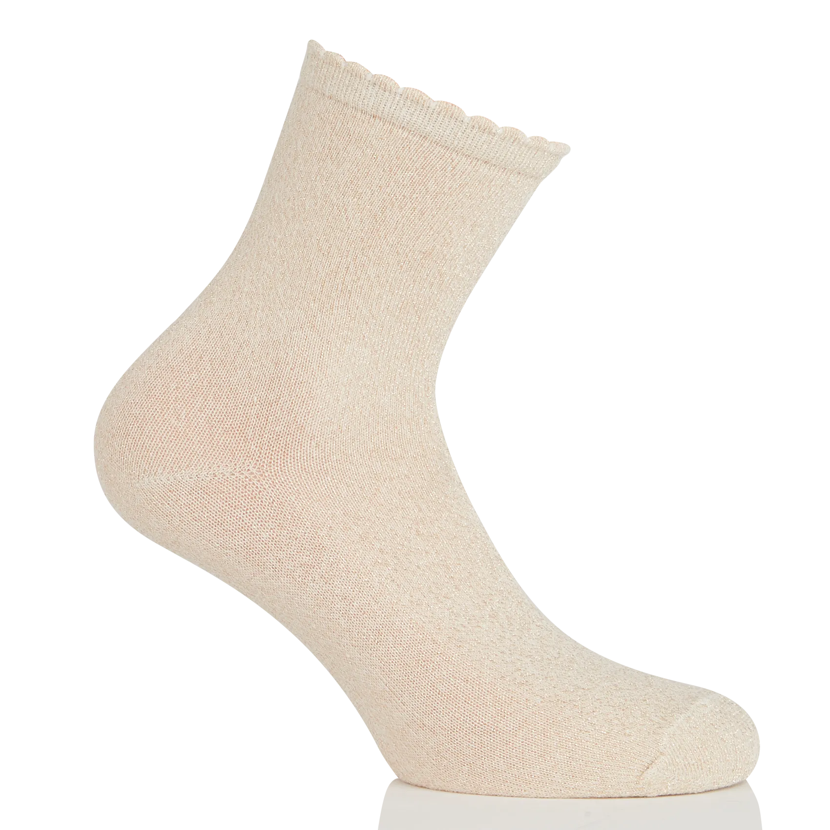 Socken aus Baumwoll-Mix mit Metallic-Garn Beige SEBBY