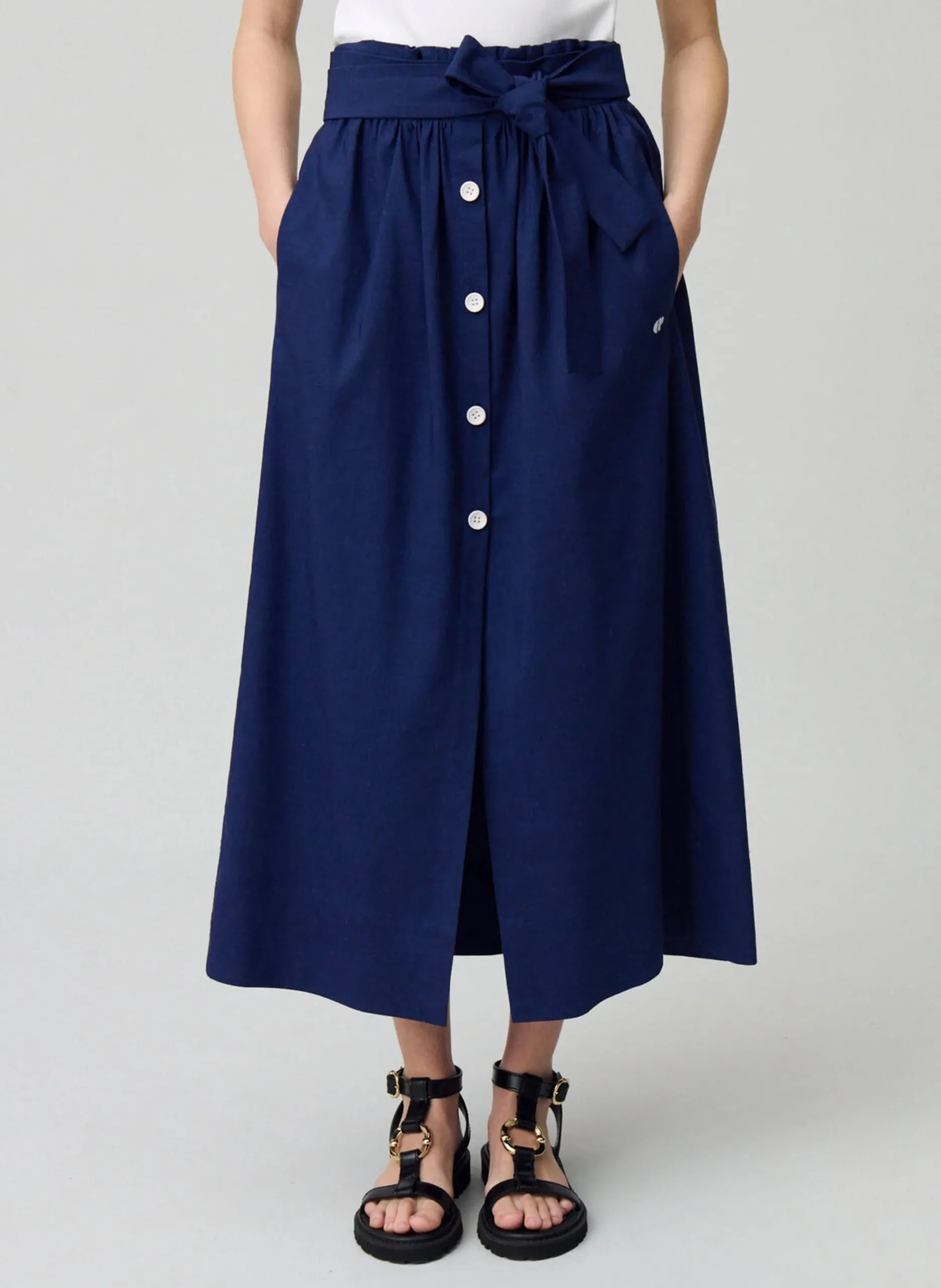 Ausgestellter Maxirock Blau