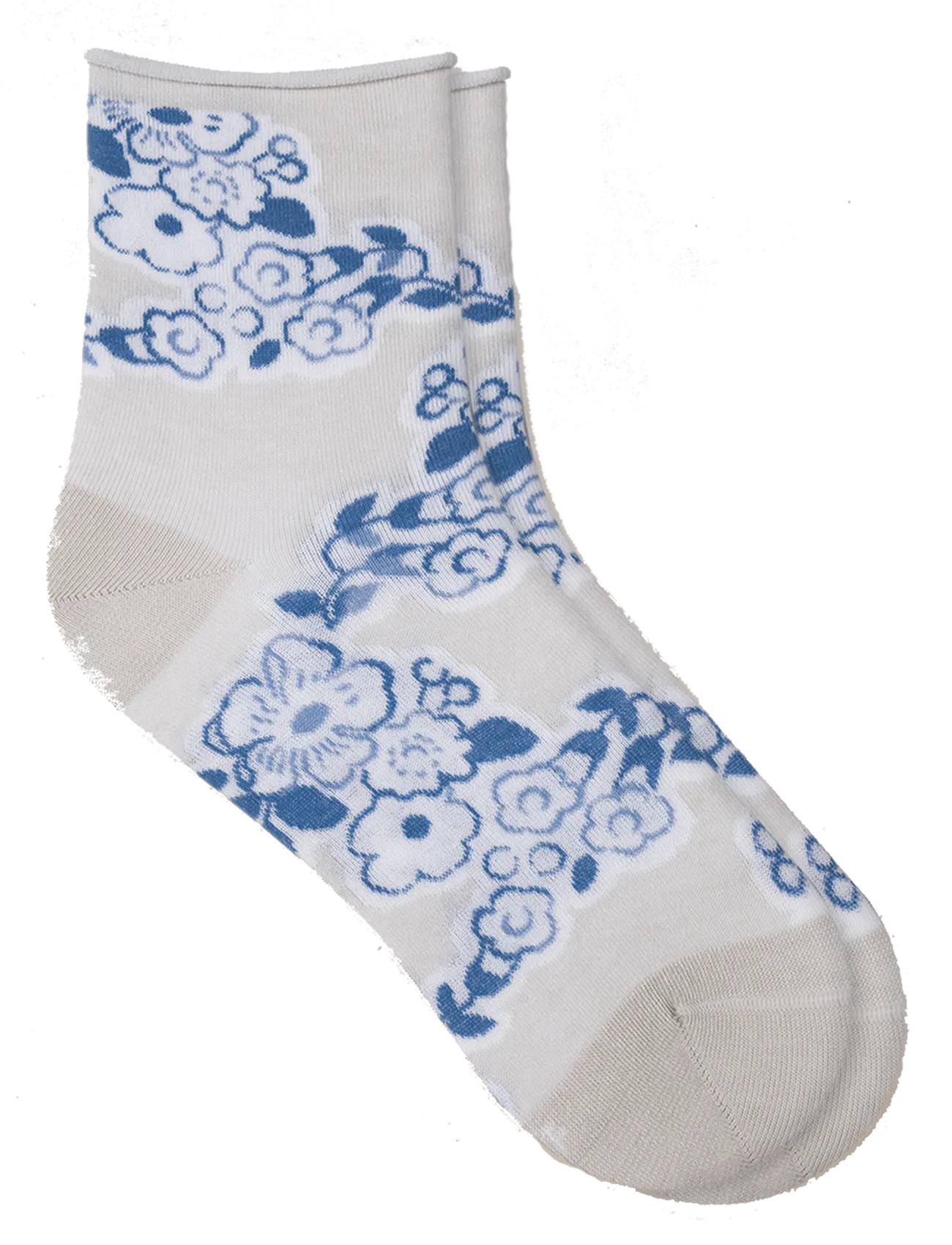 Socken aus Baumwoll-Mix mit Print Beige