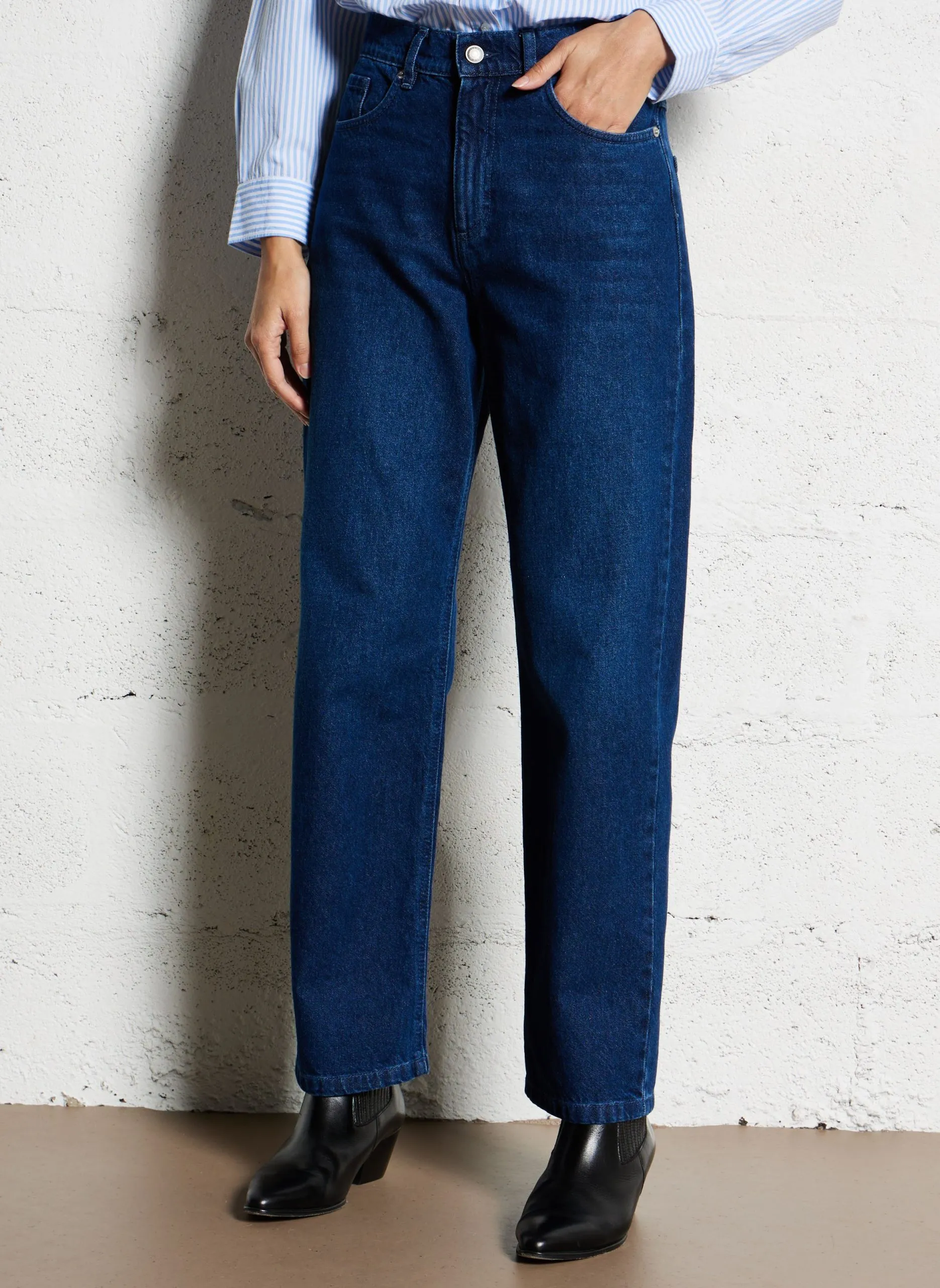 Boyfriend Jeans aus Baumwolle Blau CHARLOTTE