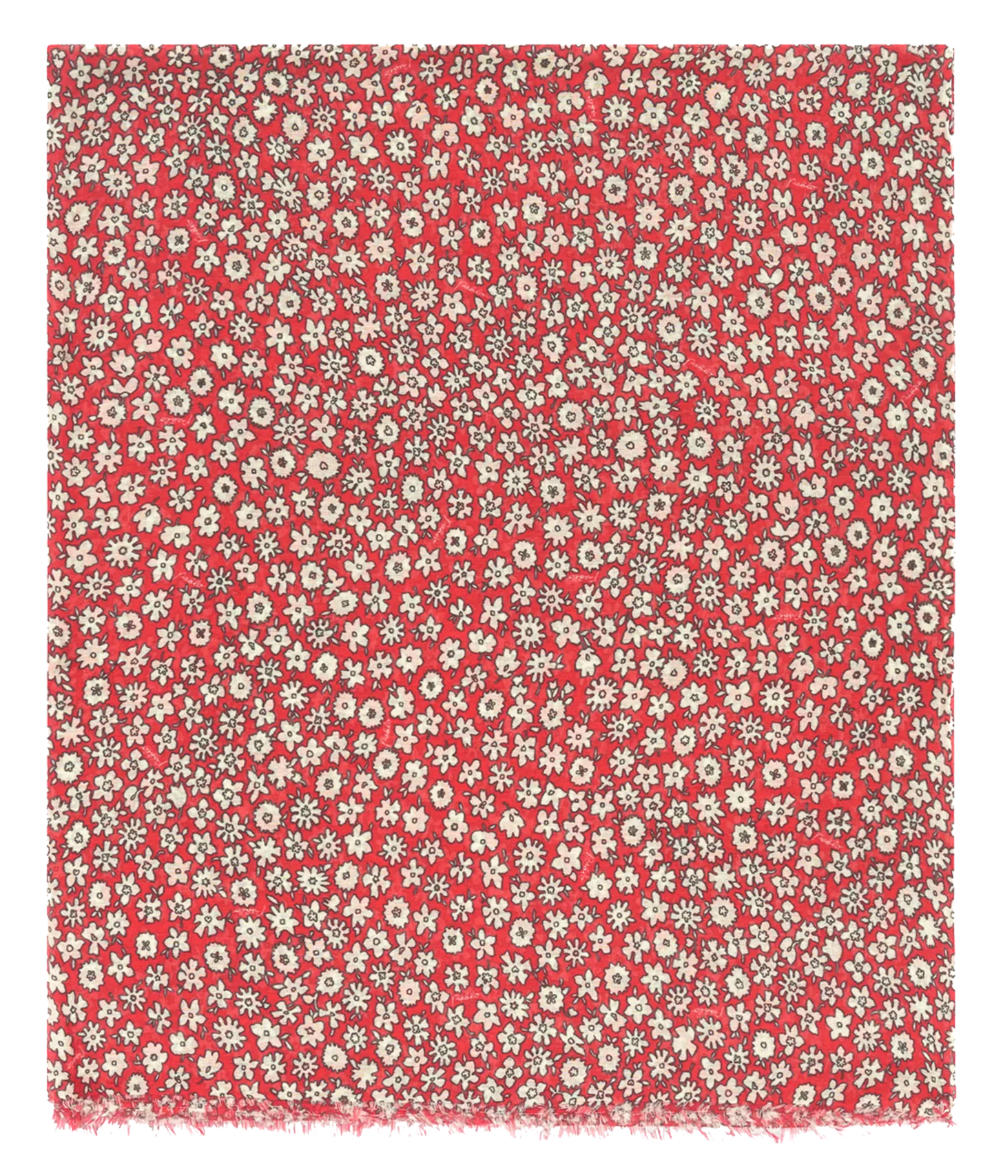 Bedruckter Schal aus Baumwolle und Seide Rot OURIA