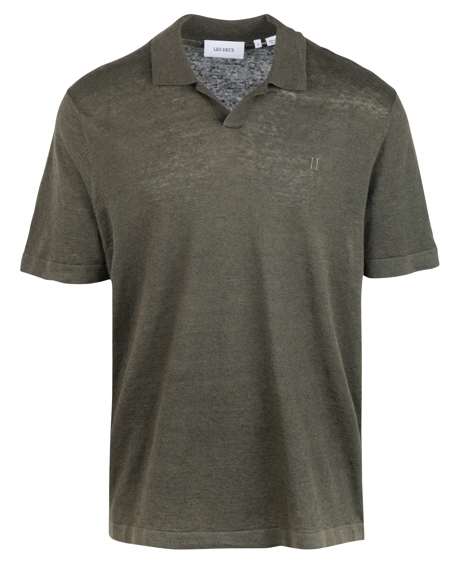 Poloshirt aus Leinen-Mix Grun EMMANUEL